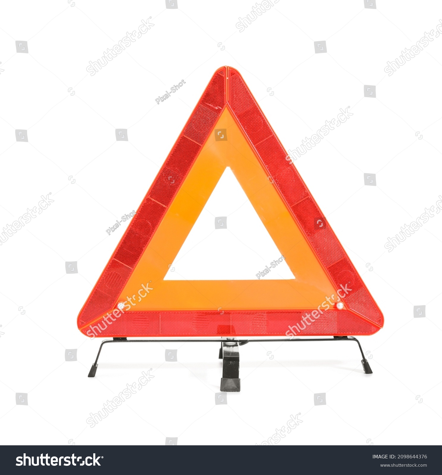 Red emergency stop sign isolated on white background #2098644376
