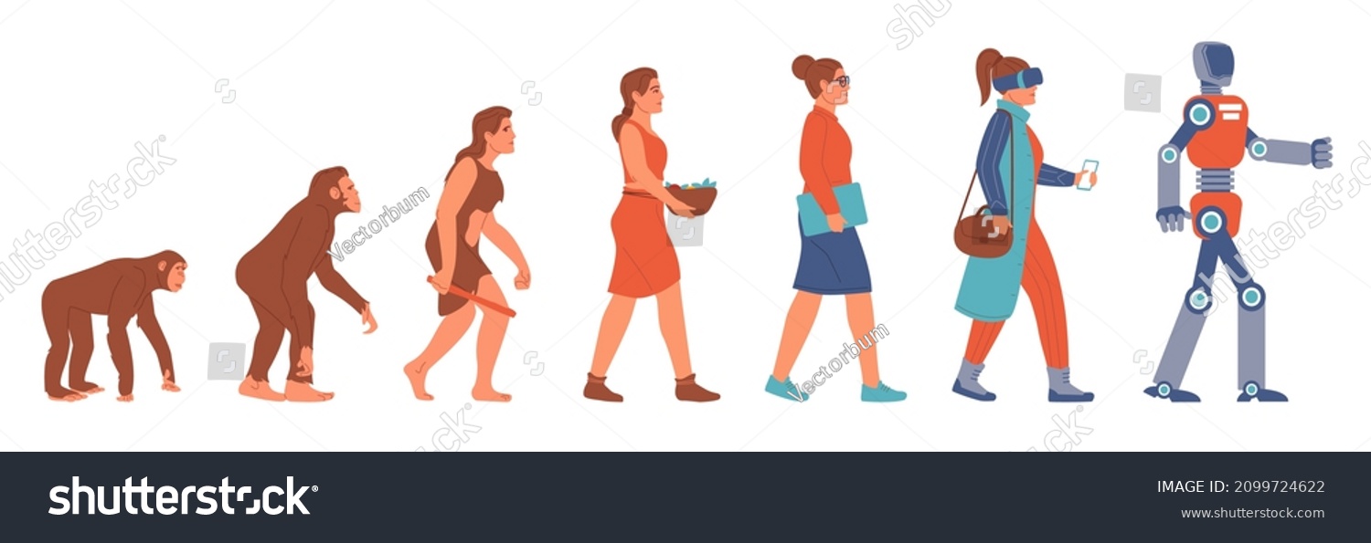 Woman evolution. Prehistoric woman gradual - Royalty Free Stock Vector ...