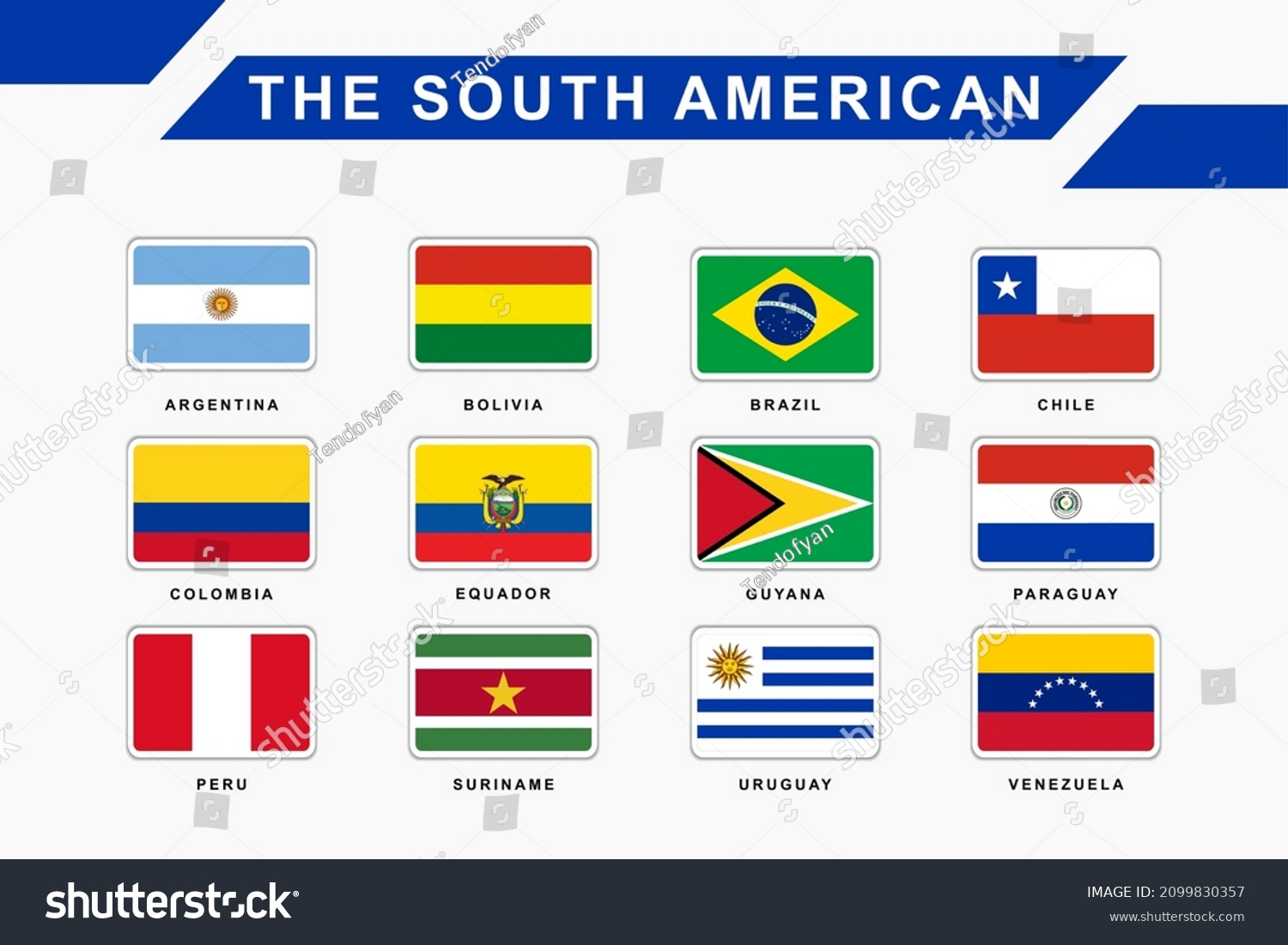 Set flag of south american countries - Royalty Free Stock Vector ...