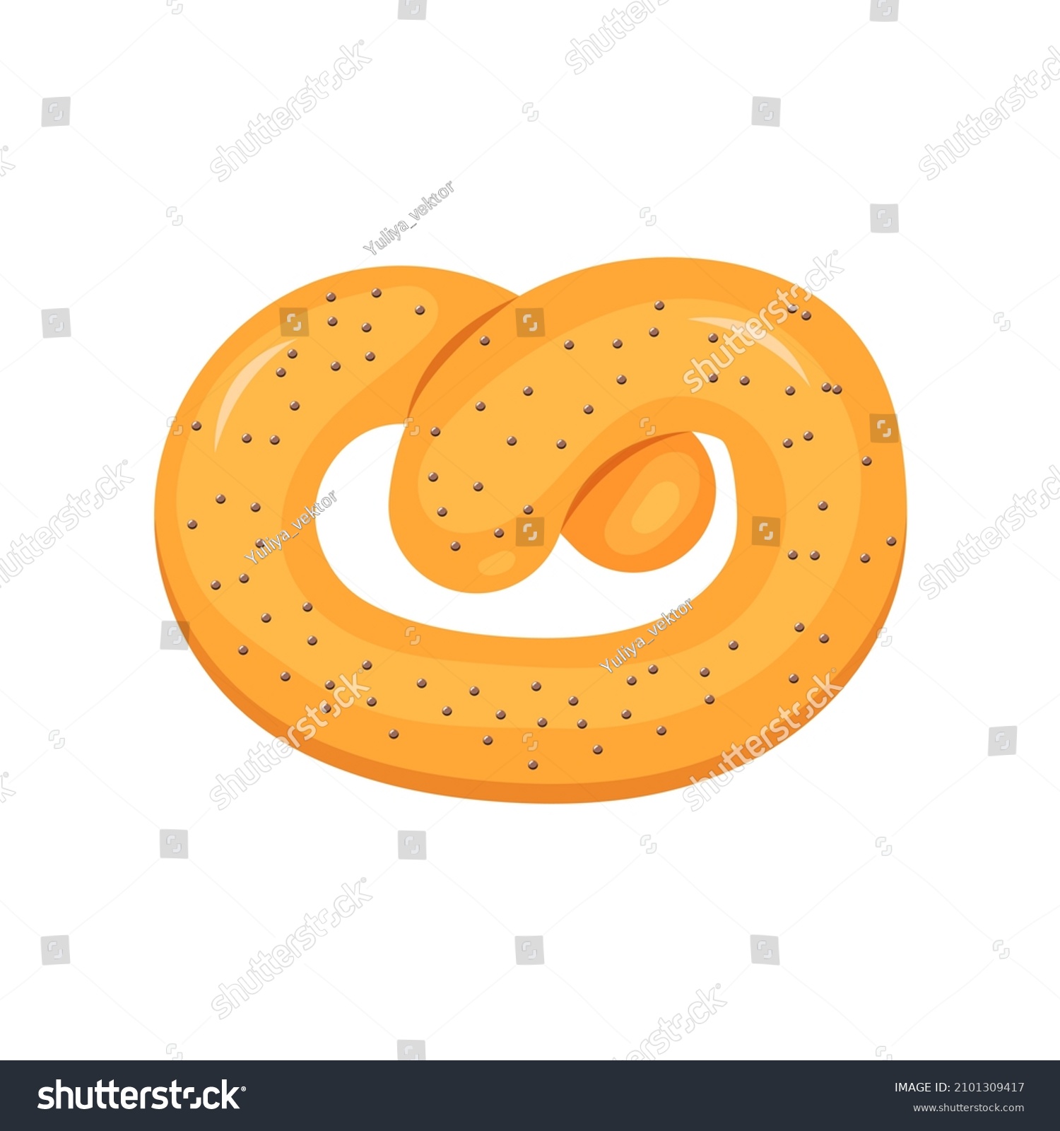 Wheat pretzel with poppy seeds, soft bagel #2101309417