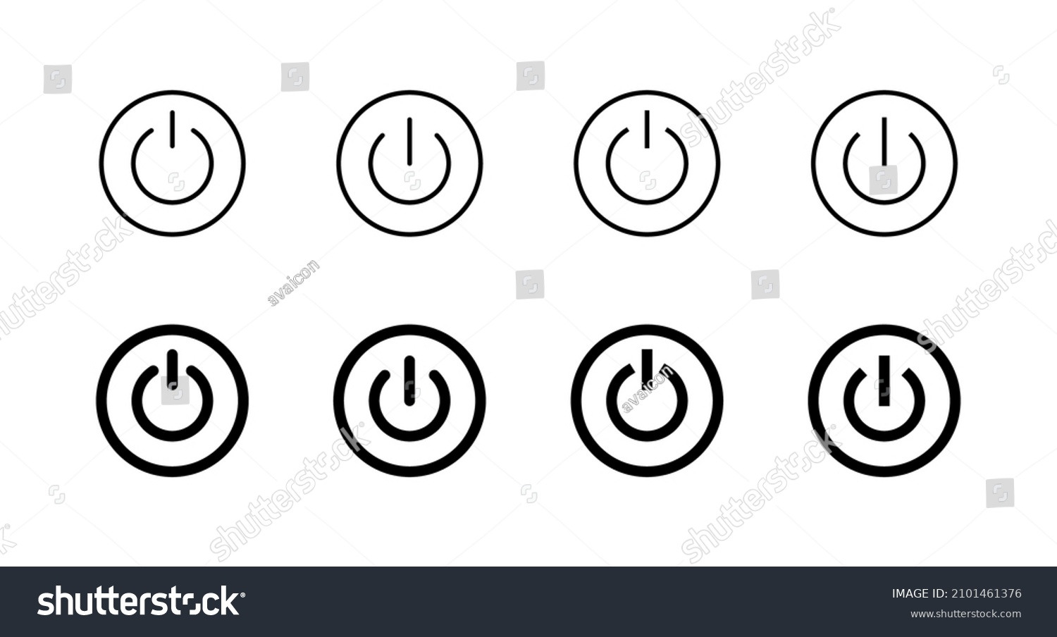 Power icons set. Power Switch sign and symbol. Electric power #2101461376