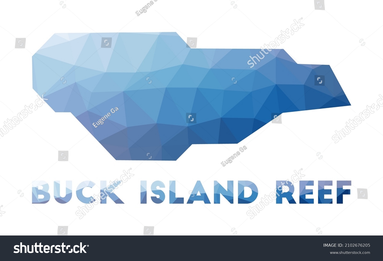 Low Poly Map Of Buck Island Reef Buck Island Royalty Free Stock