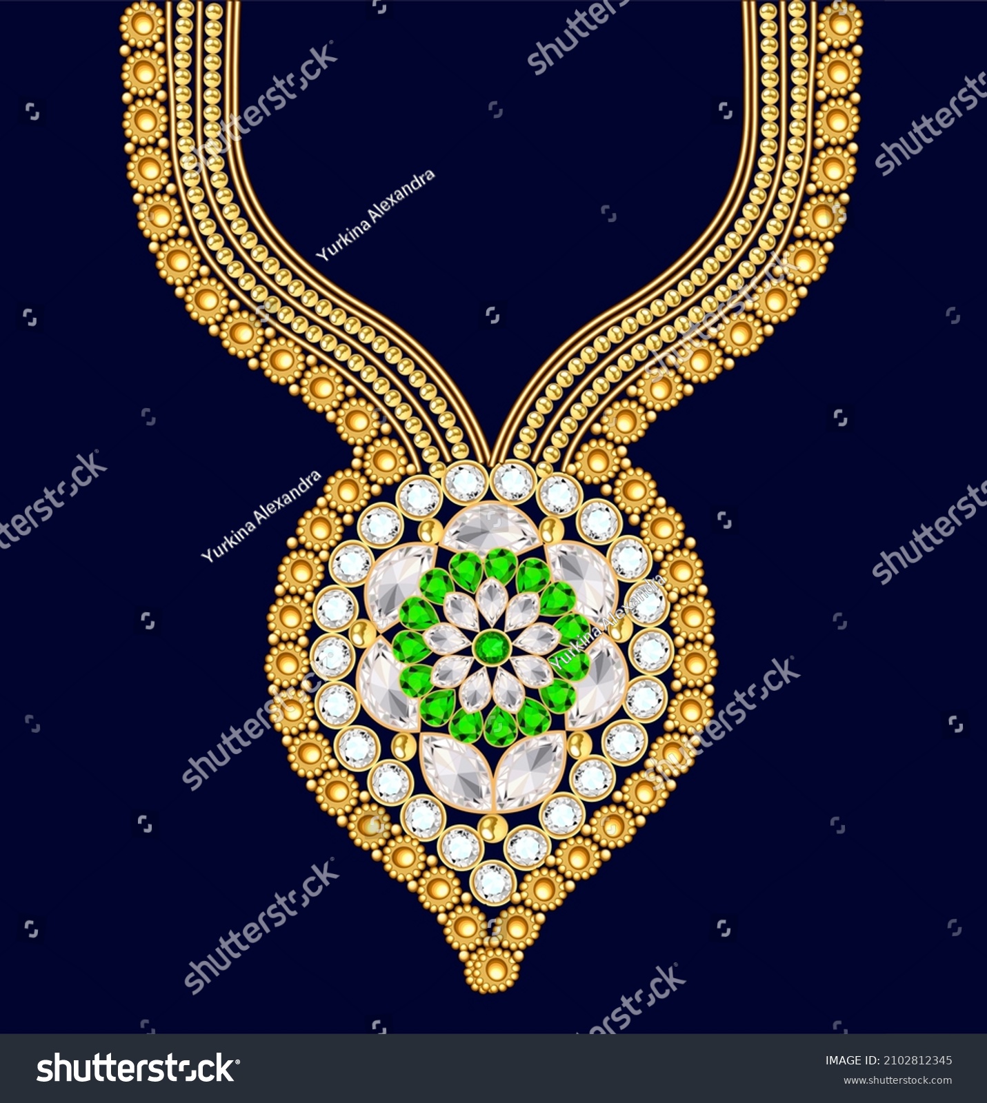 Illustration of an embroidery design on a neck - Royalty Free Stock ...