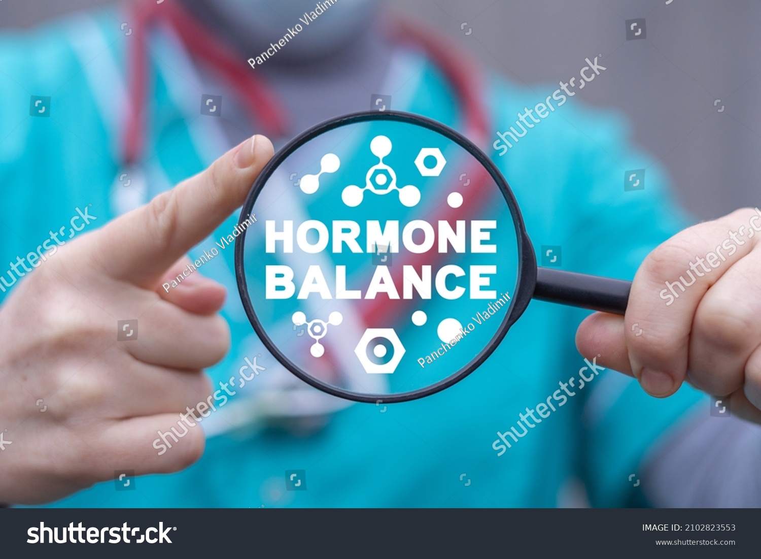 Medical and scientific concept of hormone balance. Hormonal therapy. Hormones research and innovative treatment. #2102823553