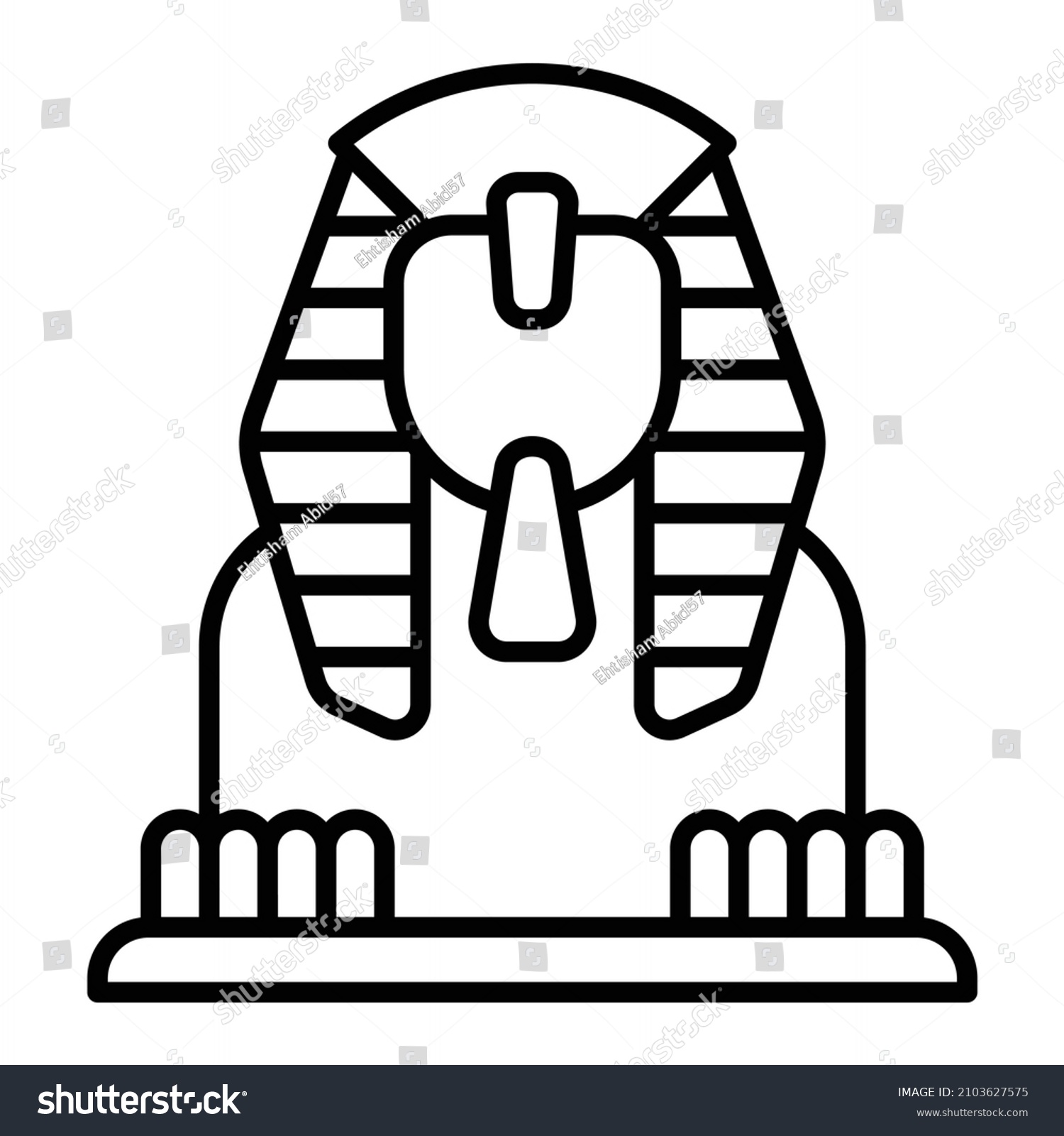 Great Sphinx of Giza Vector Outline Icon - Royalty Free Stock Vector ...