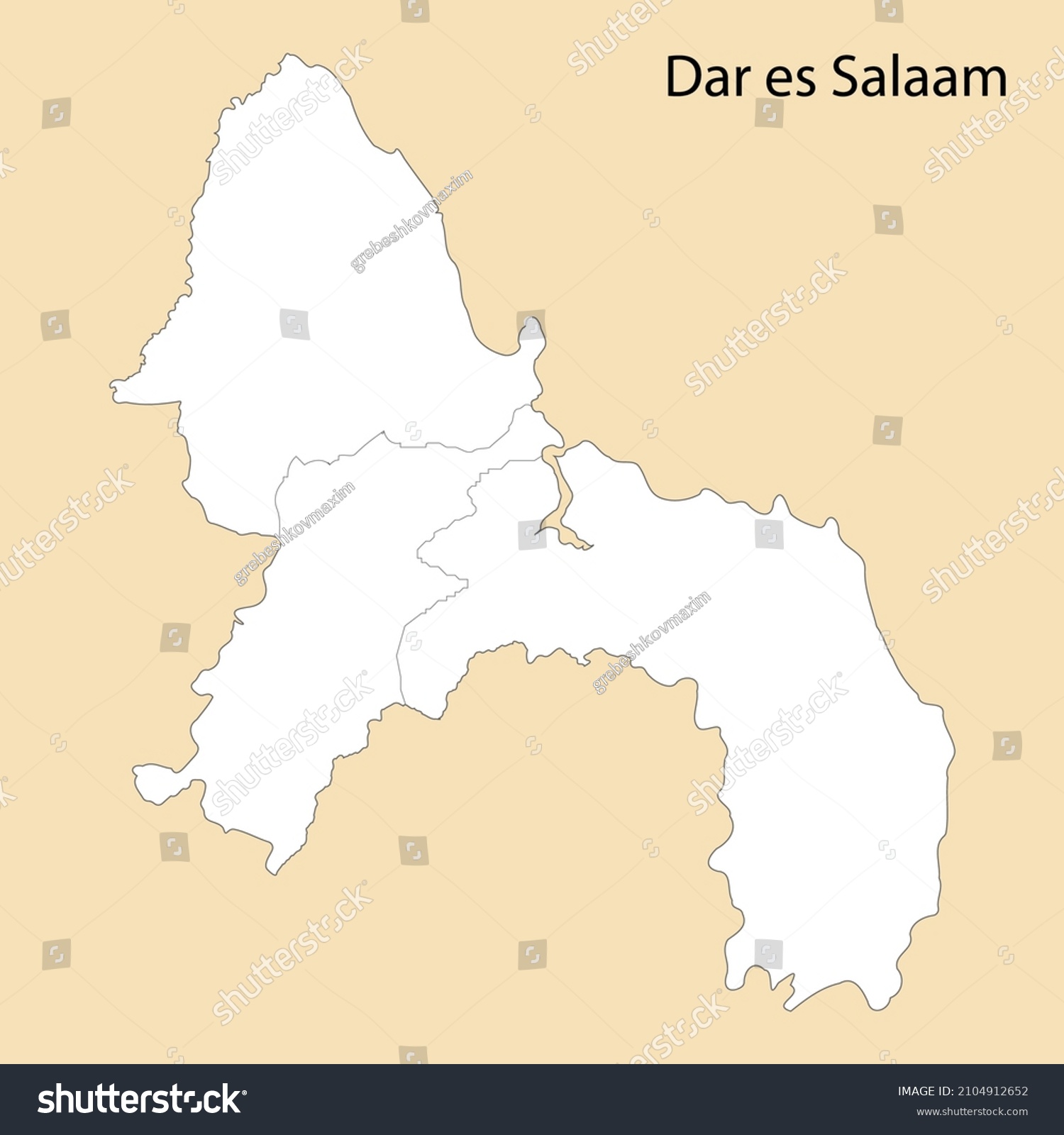 High Quality Map Of Dar Es Salaam Is A Region Of Royalty Free Stock Vector Avopix Com