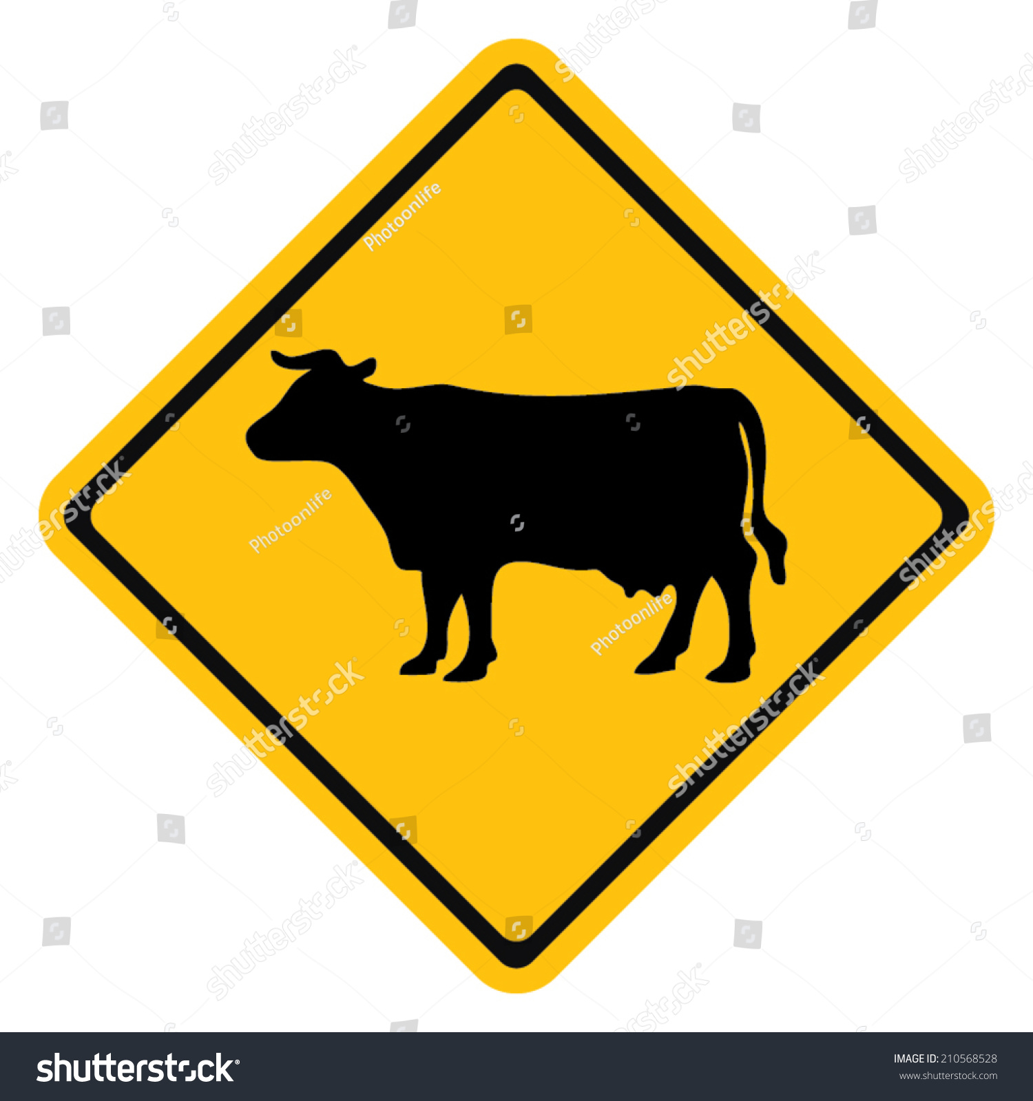 Cattle warning sign - Royalty Free Stock Vector 210568528 - Avopix.com