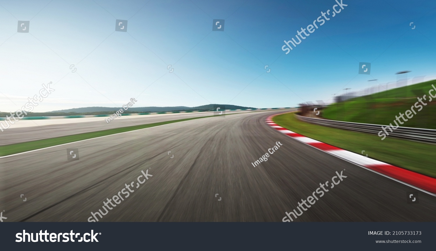 Curvy motion blurred race track. #2105733173