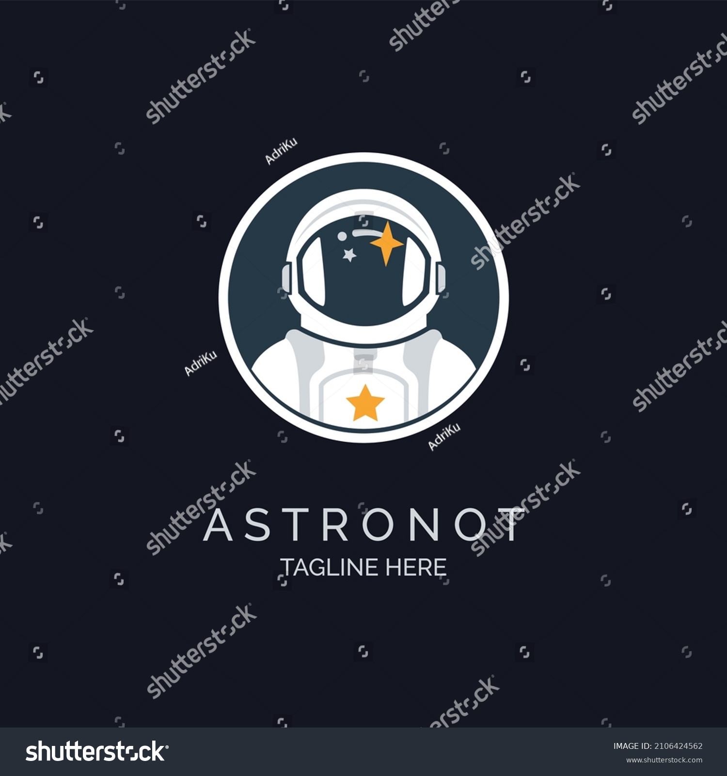 astronot space logo design template for brand or - Royalty Free Stock ...