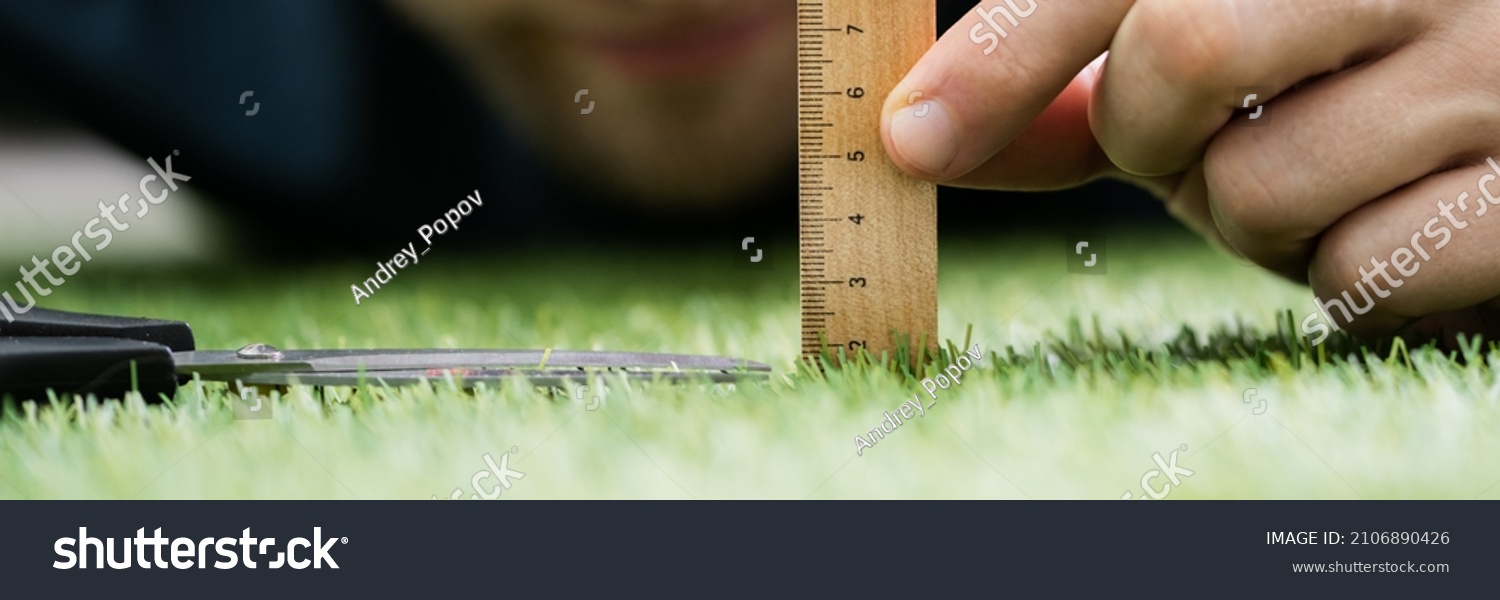 Perfectionist Measure Perfect Grass. Obsessed Meticulous And Compulsive #2106890426