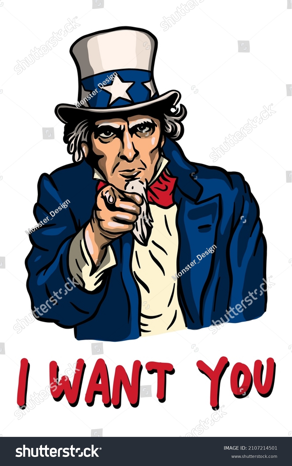 Uncle Sam Vector Illustration With Pointing Hand Royalty Free Stock Vector Avopix Com