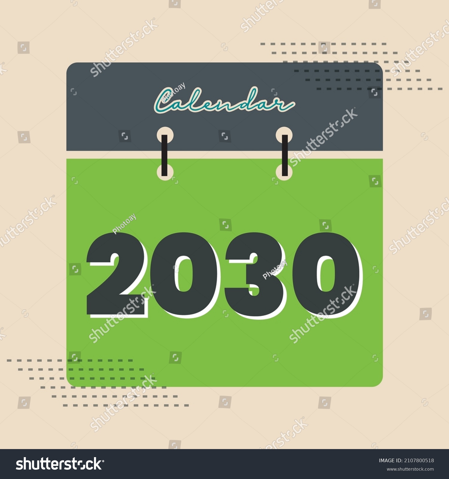 2030 Calendar Page Design 2030 Calendar Cover Royalty Free Stock