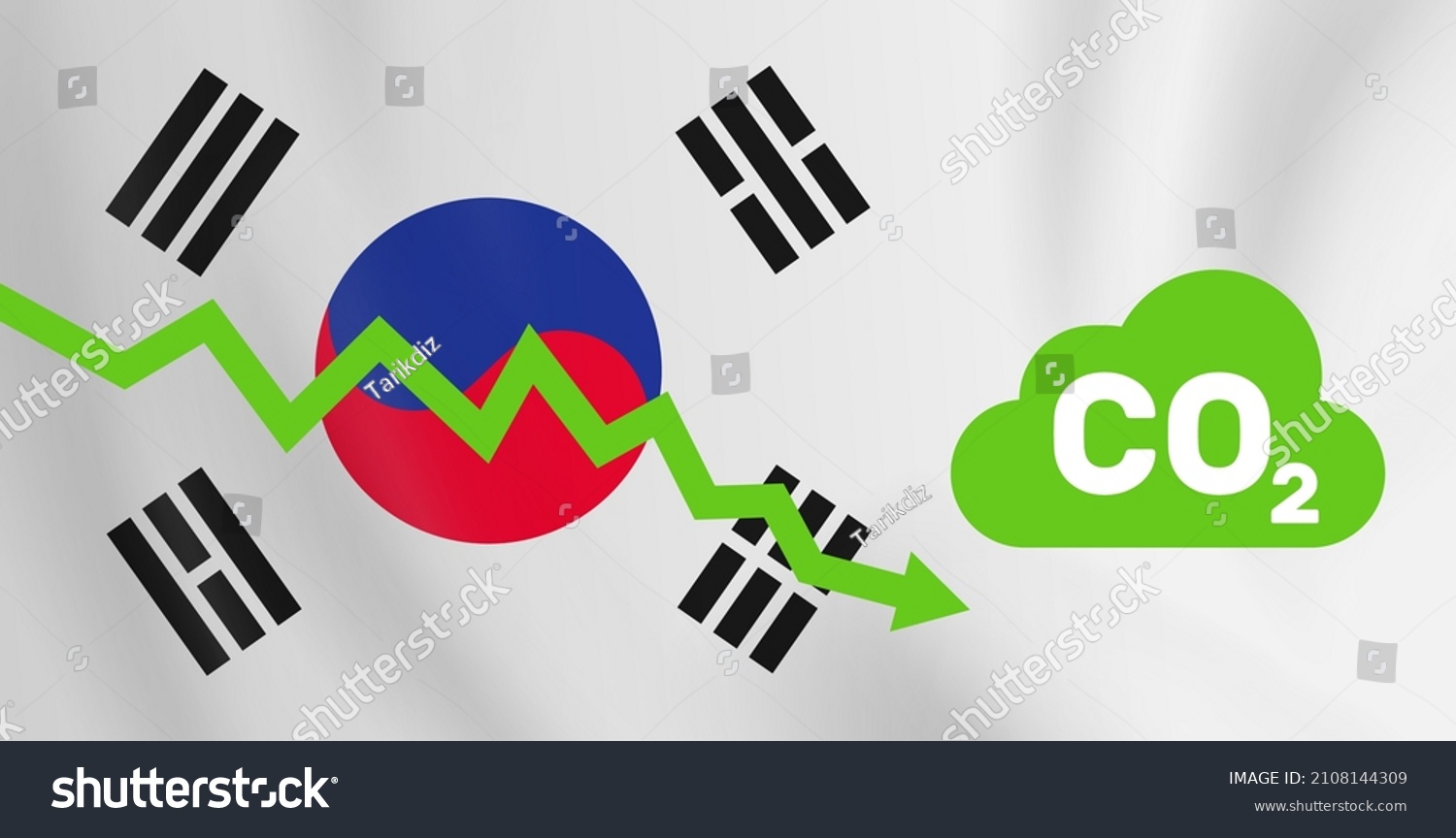 South Korea reducing co2 carbon dioxide emission Royalty Free Stock