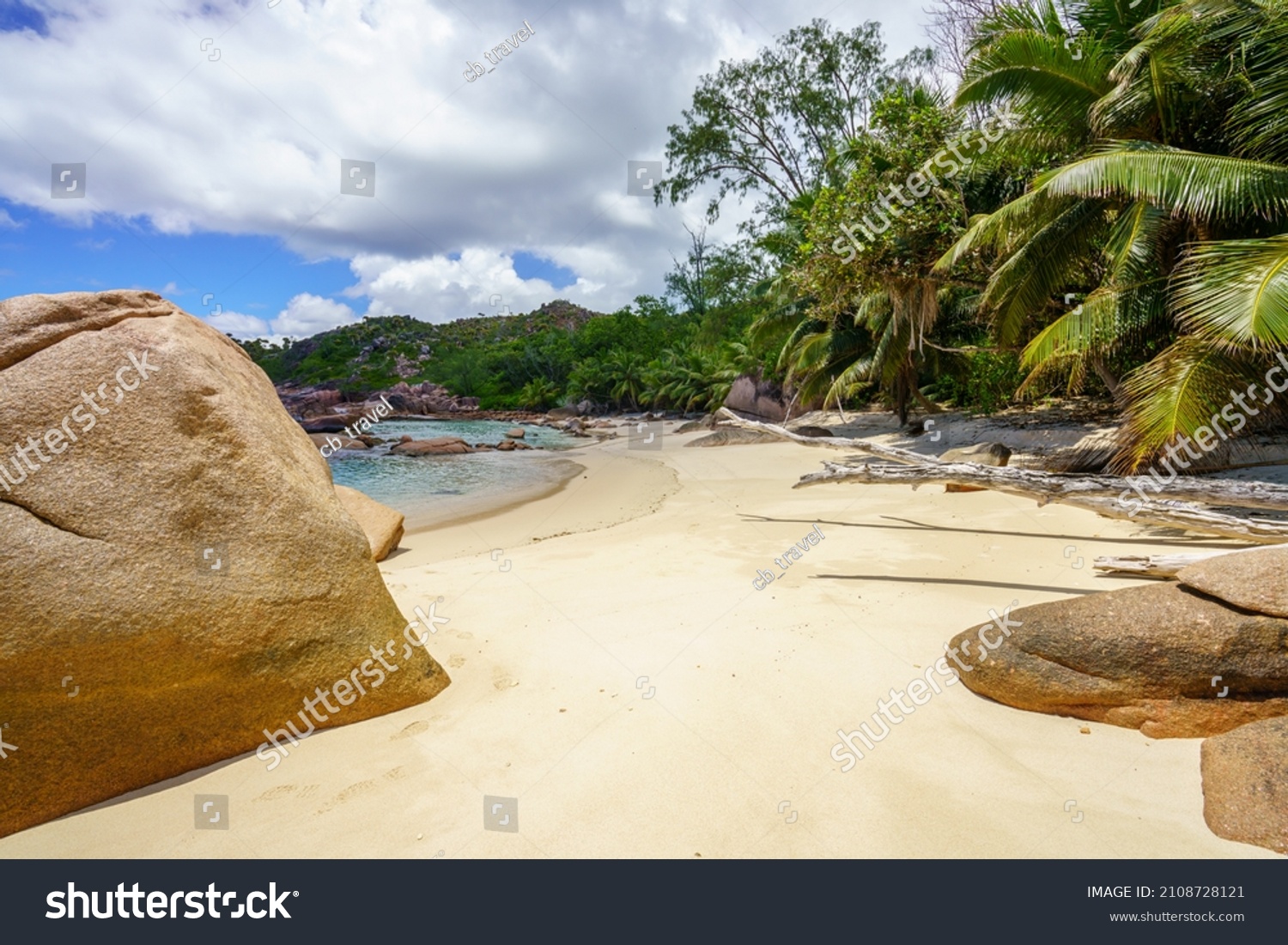 beautiful tropical beach anse badamier on curieuse island on the seychelles #2108728121