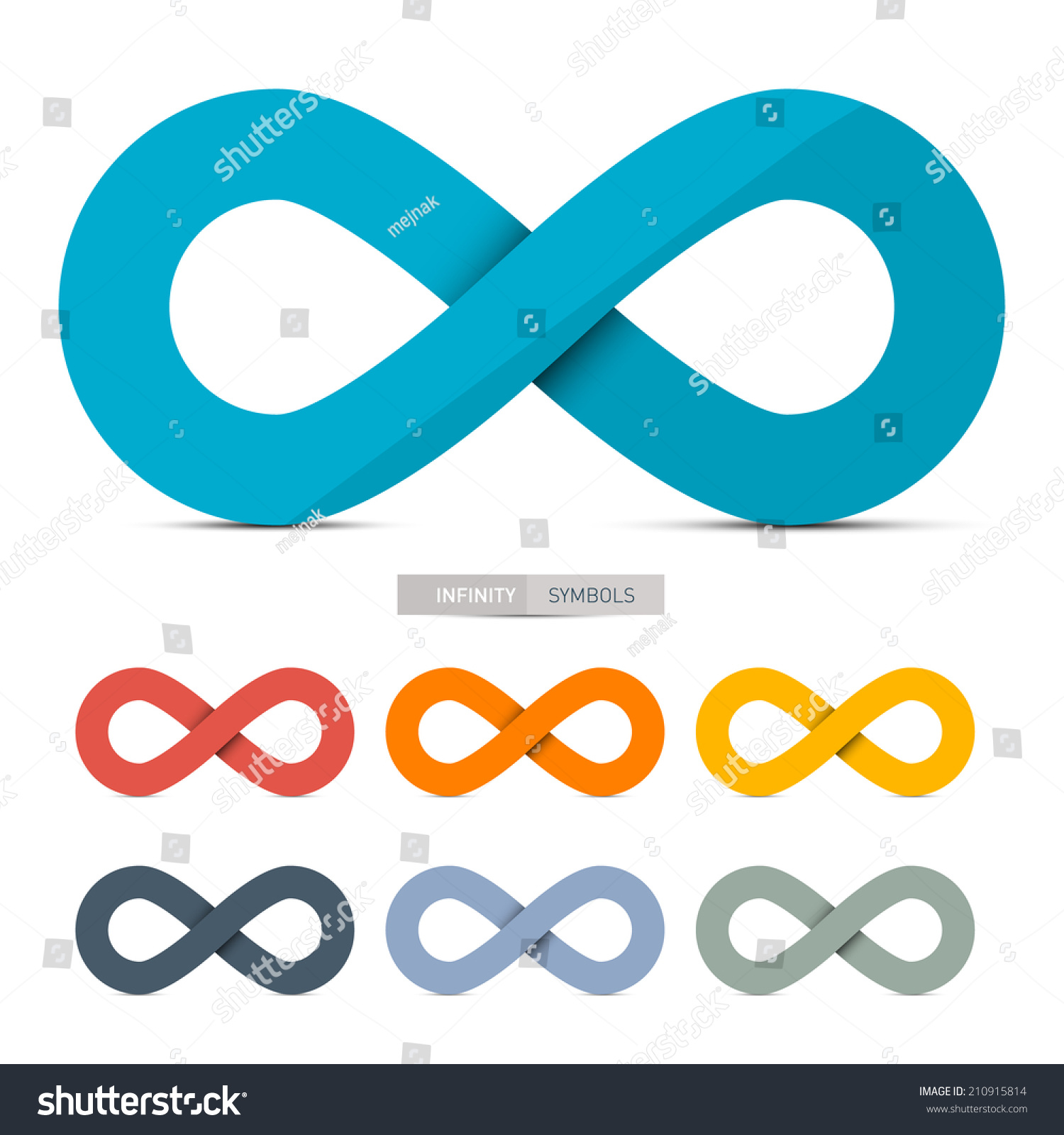 Colorful Paper Infinity Symbols Set Isolated on - Royalty Free Stock ...