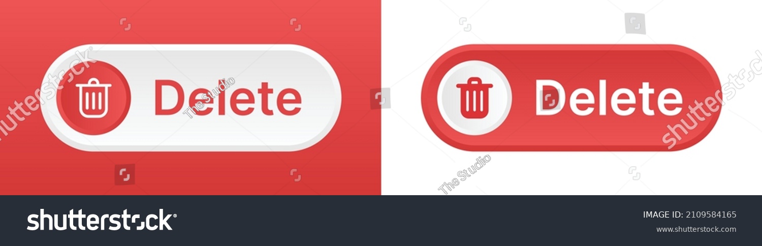Delete button with trash can symbol. Web button #2109584165