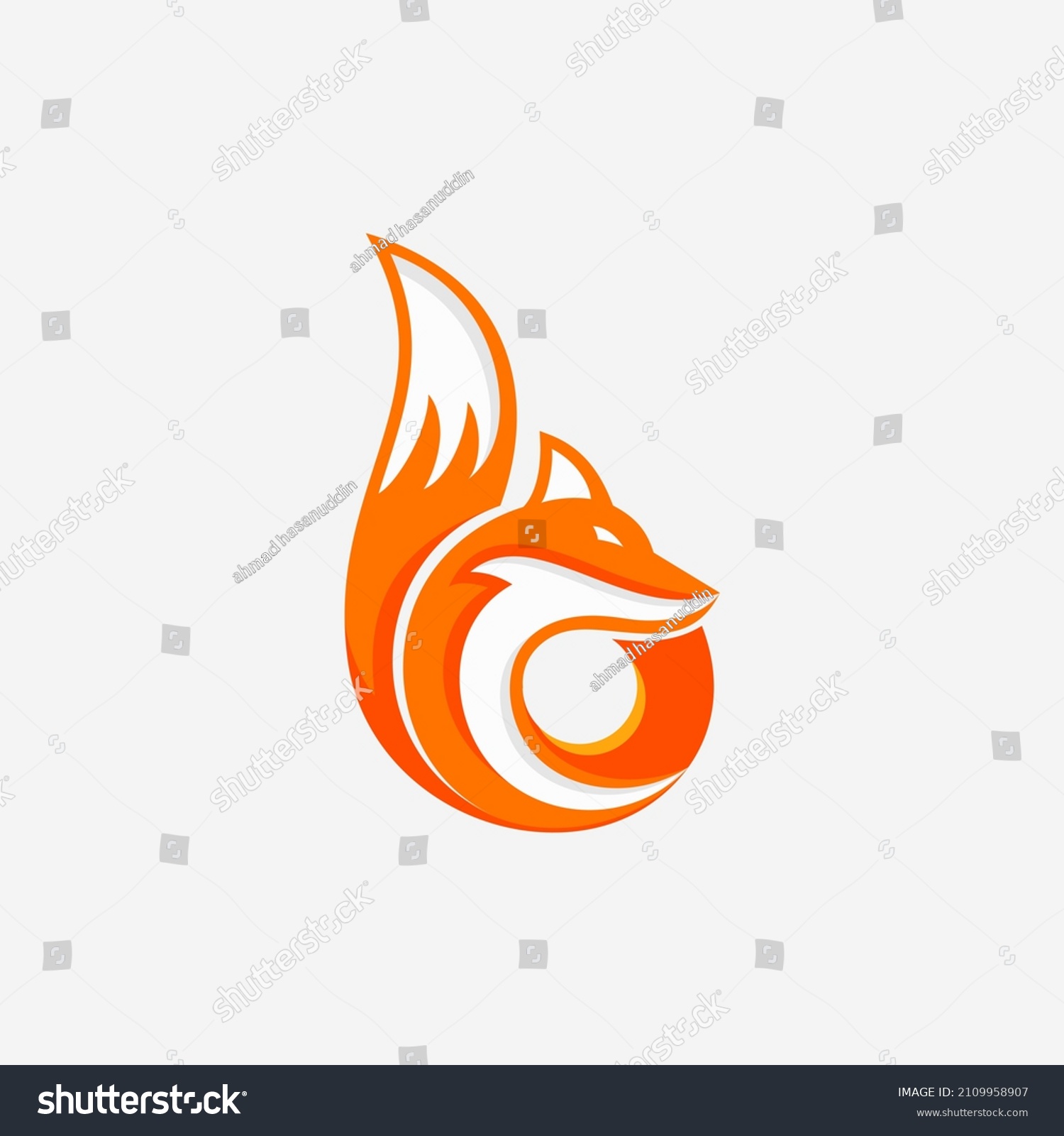 Fire Fox With Letter B Logo Design Vector - Royalty Free Stock Vector ...