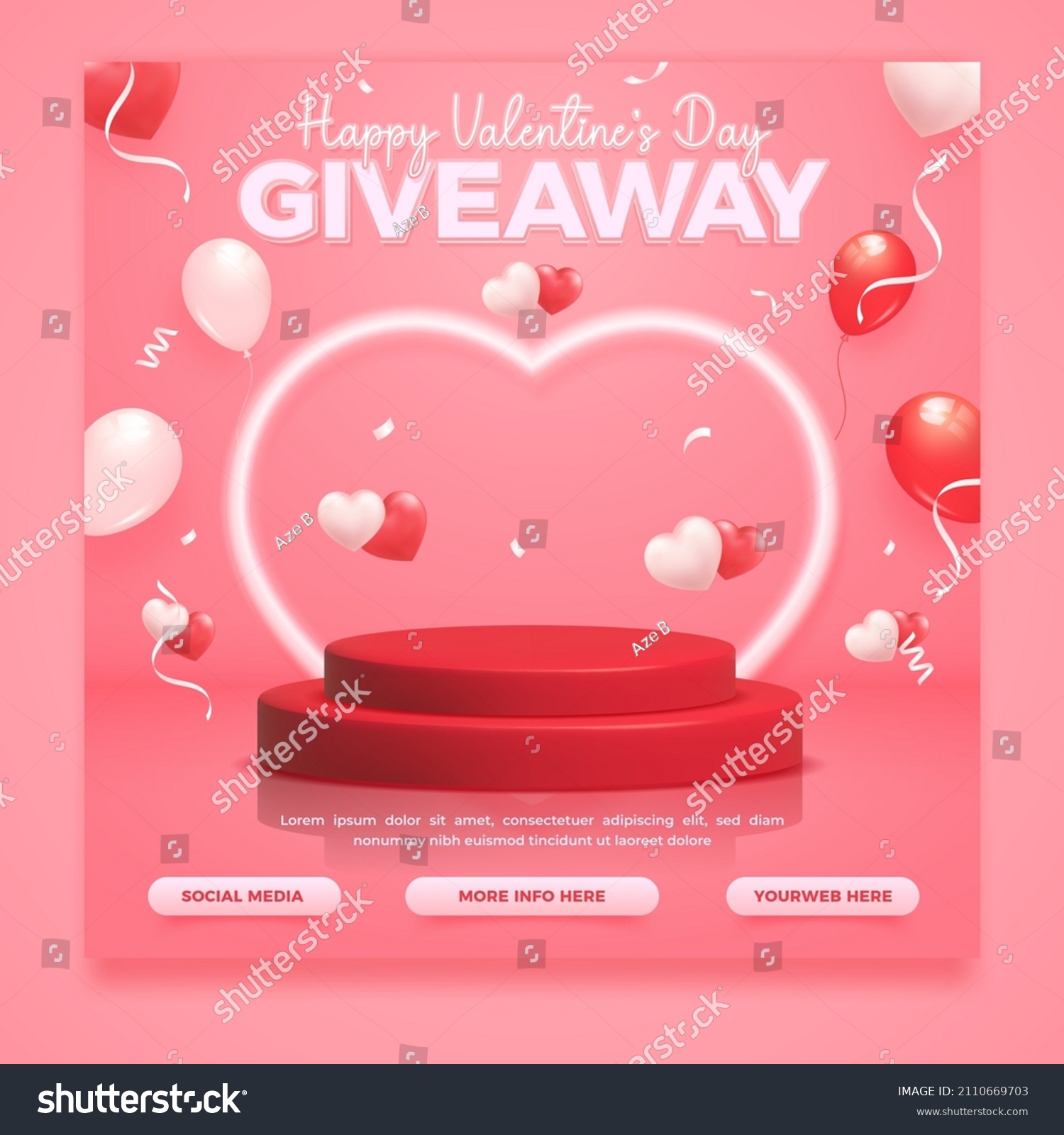 Valentine's day giveaway social media banner template #2110669703