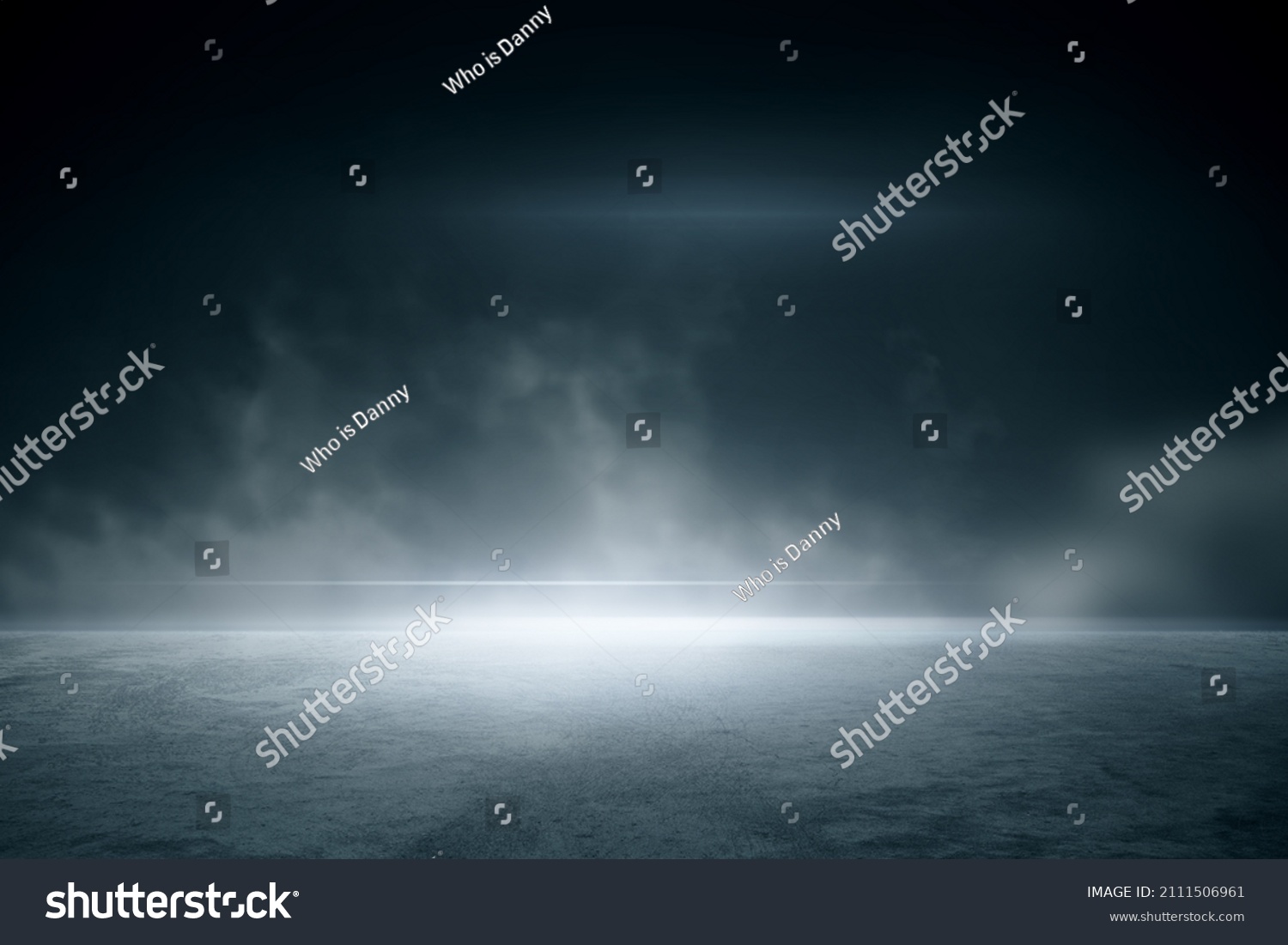 Abstract background with concrete ground and foggy clouds and mock up place. Landing page concept #2111506961