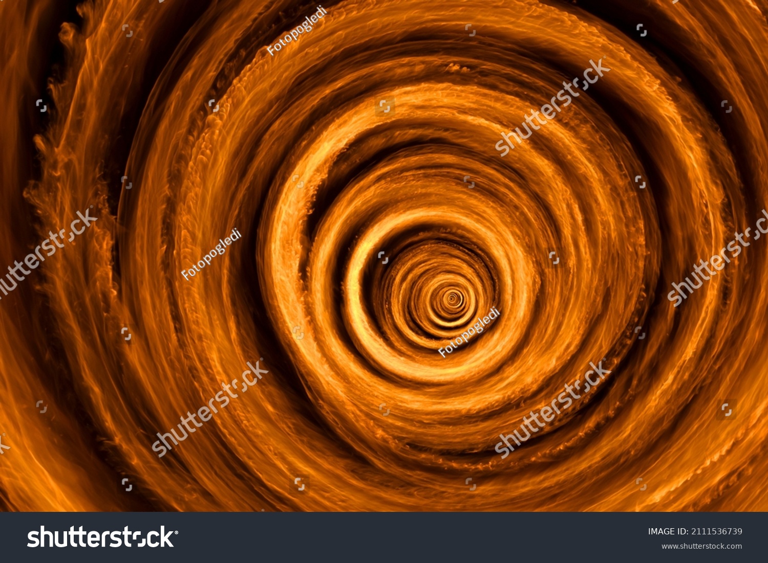 Fire vortex into infinity - Road to hell representation. Photograph made with real fire and very long exposure.  #2111536739