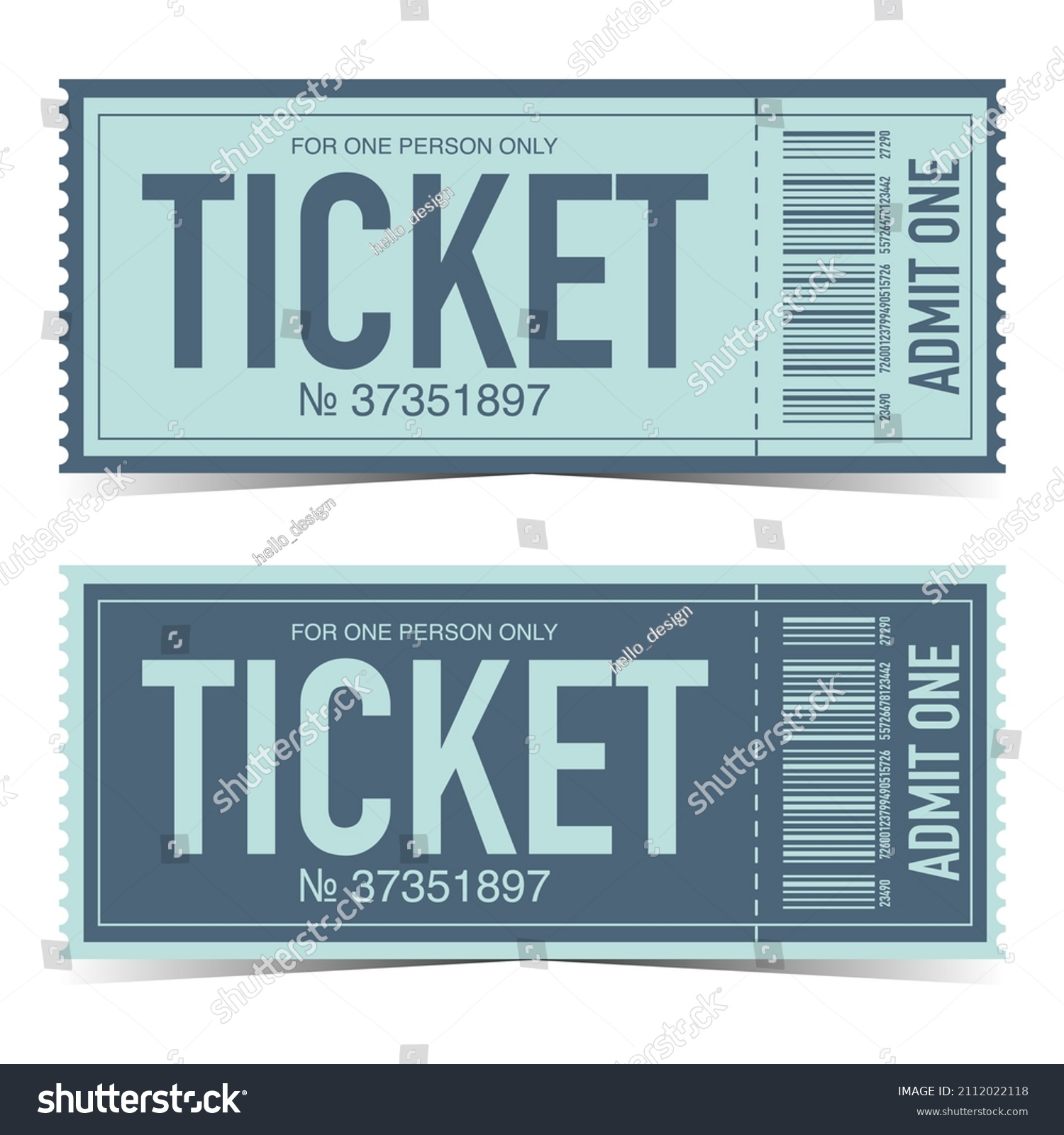 Tear-off Ticket Or Detachable Ticket With - Royalty Free Stock Vector 