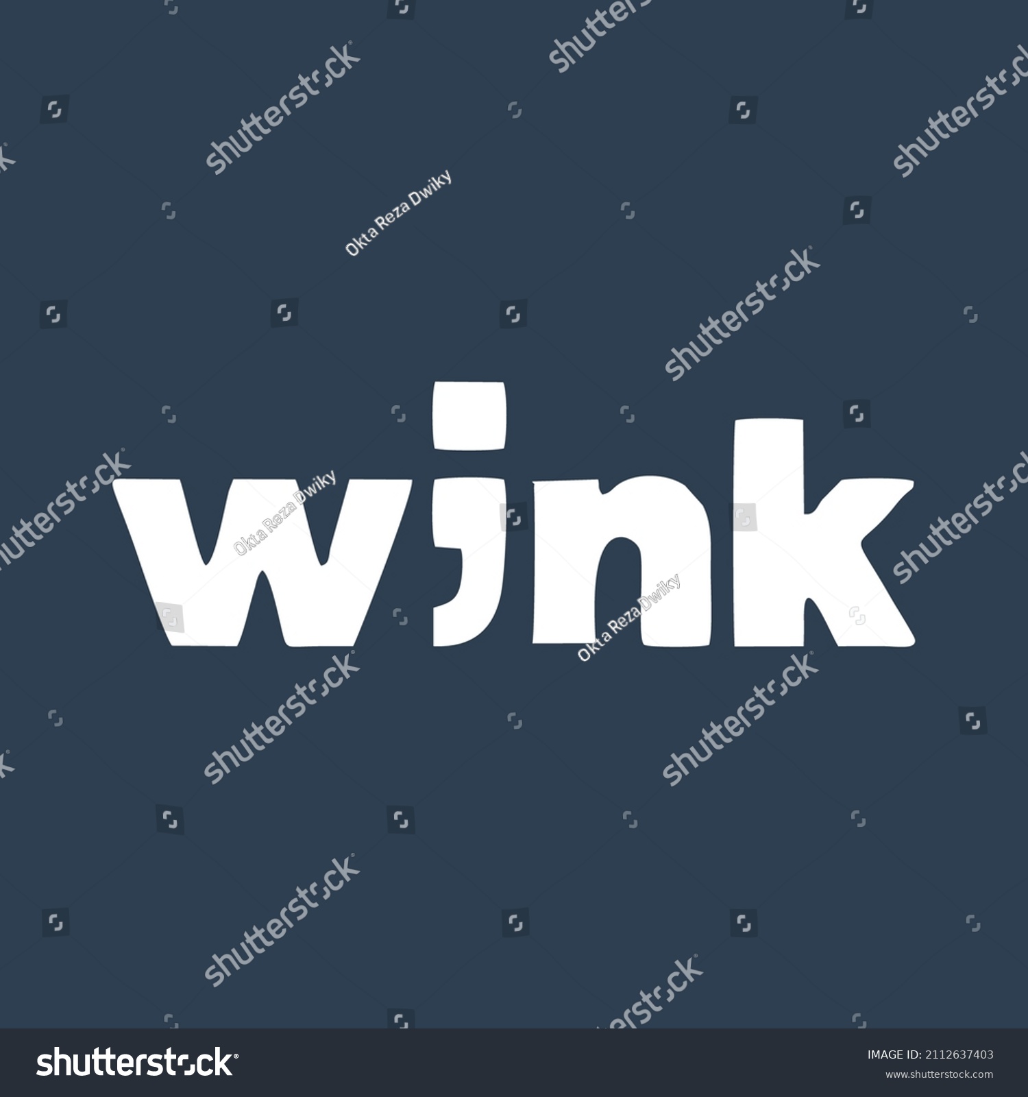 Wink Letter With Logo Design Wink Logo Design Royalty Free Stock