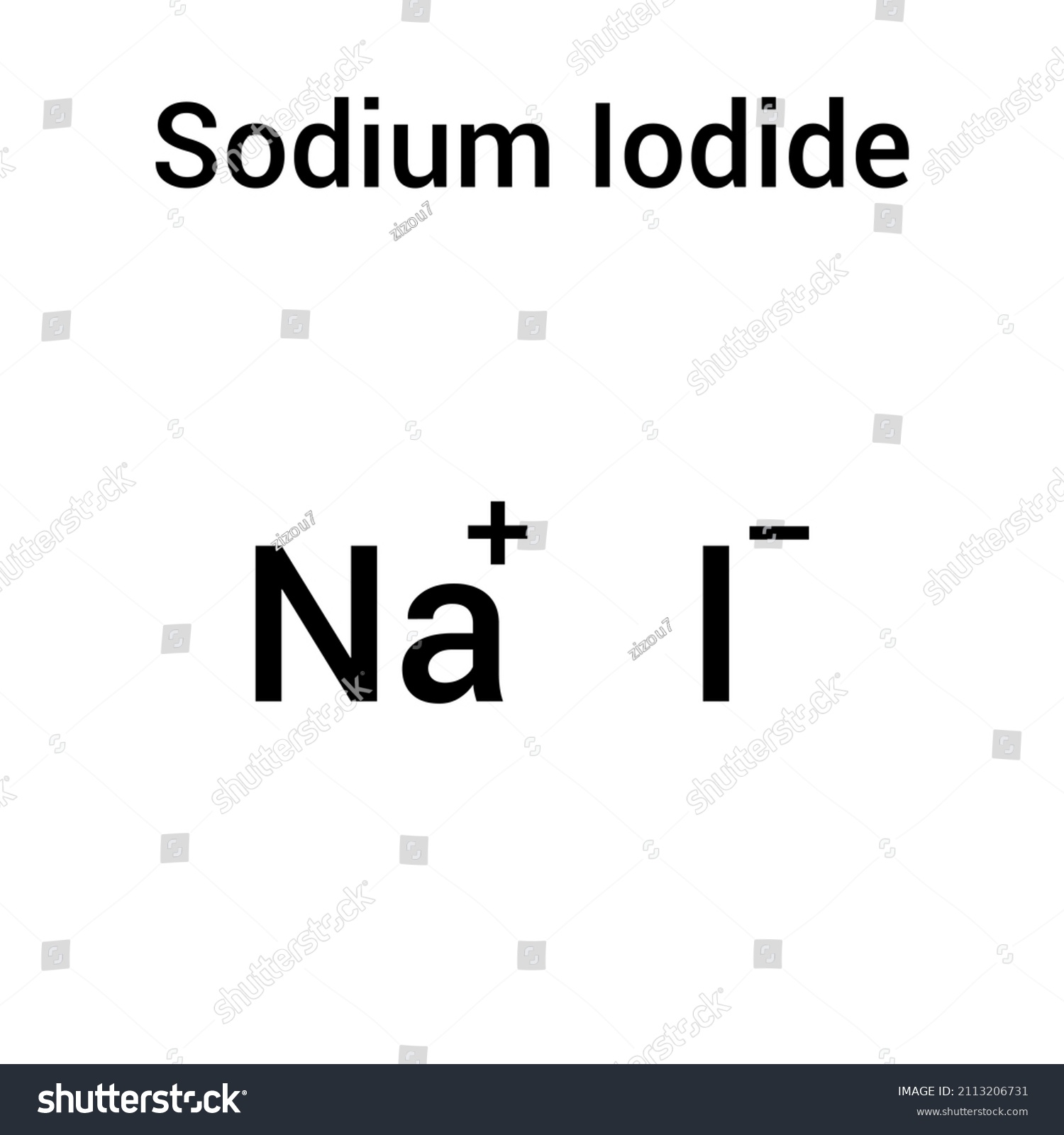 chemical structure of Sodium iodide (NaI) - Royalty Free Stock Vector ...