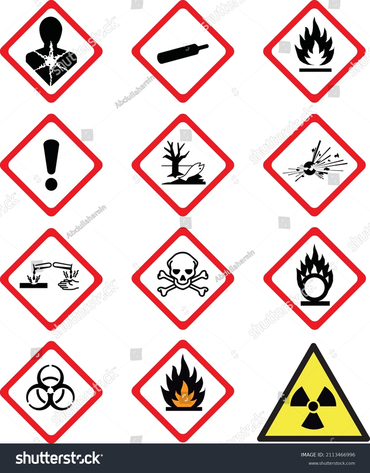 chemistry symbols hazardous material symbols - Royalty Free Stock ...