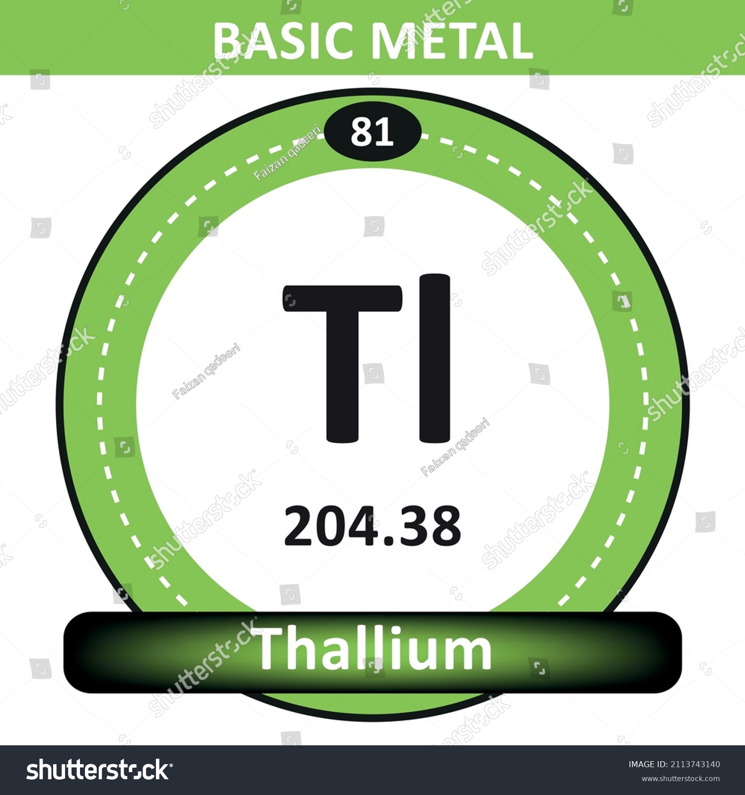 Thallium Tl Periodic Table Of Elements With Royalty Free Stock Vector 2113743140