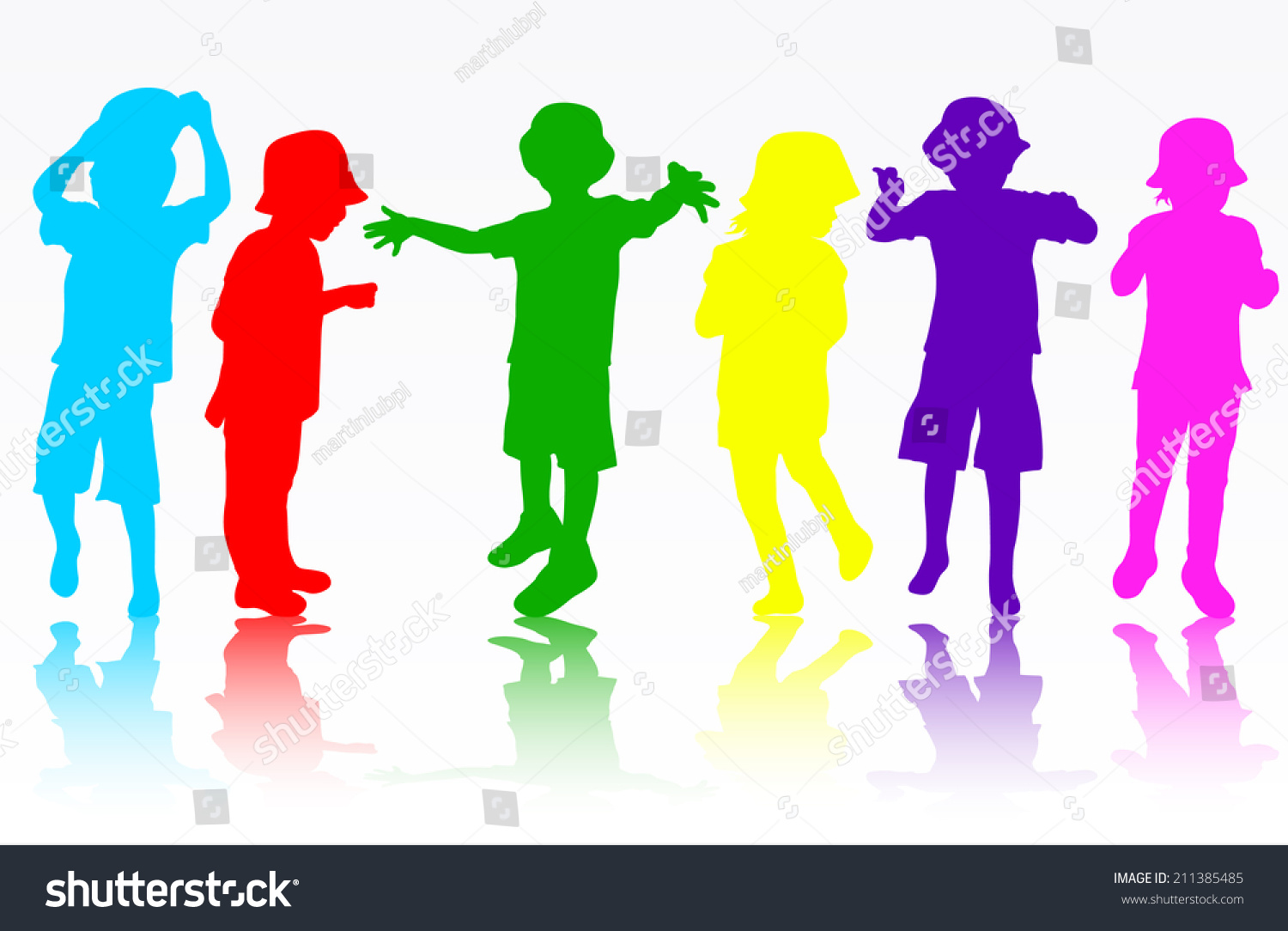 children playing outdoors - Royalty Free Stock Vector 211385485 ...