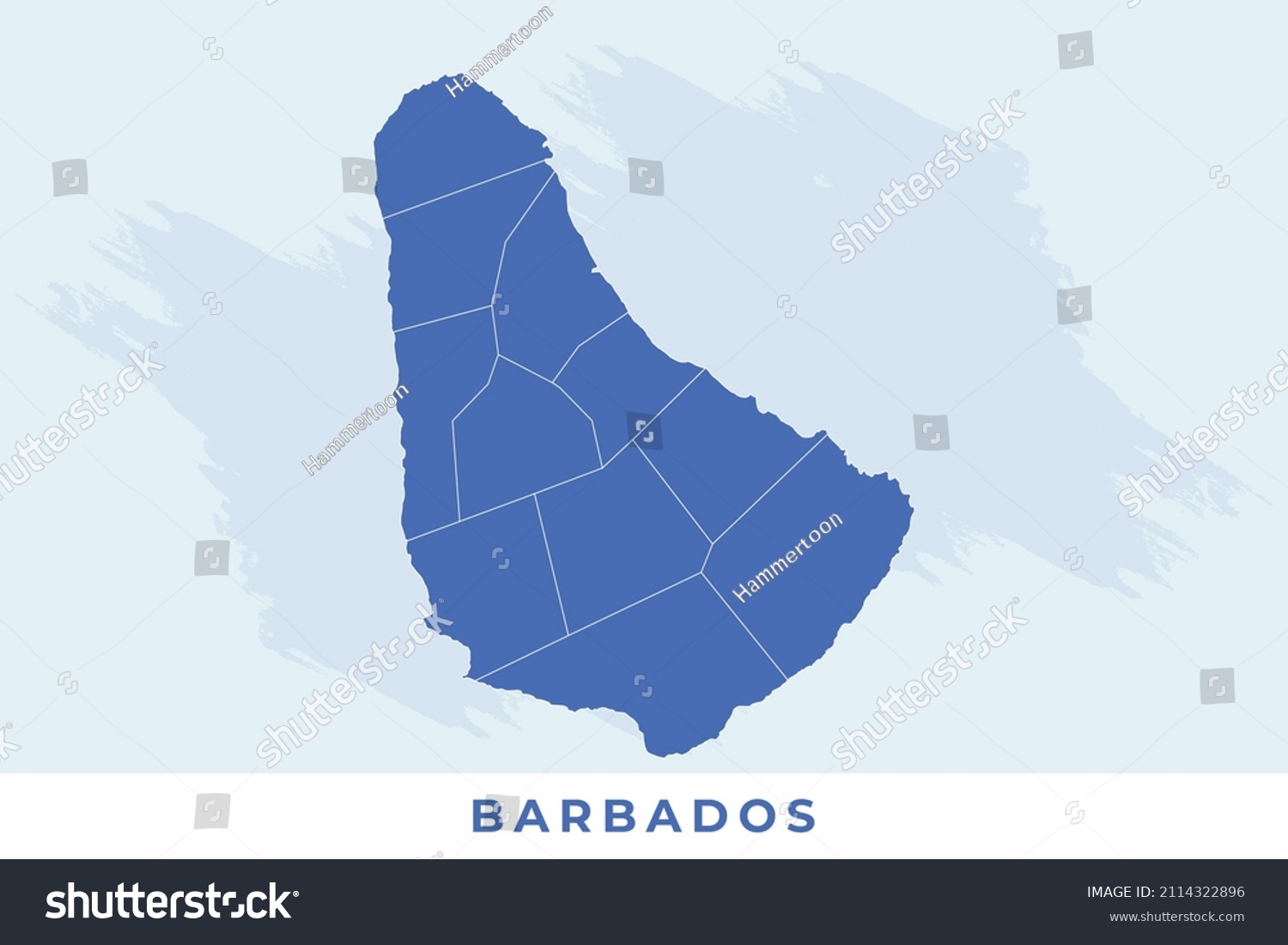 National map of Barbados, Barbados map vector, - Royalty Free Stock ...