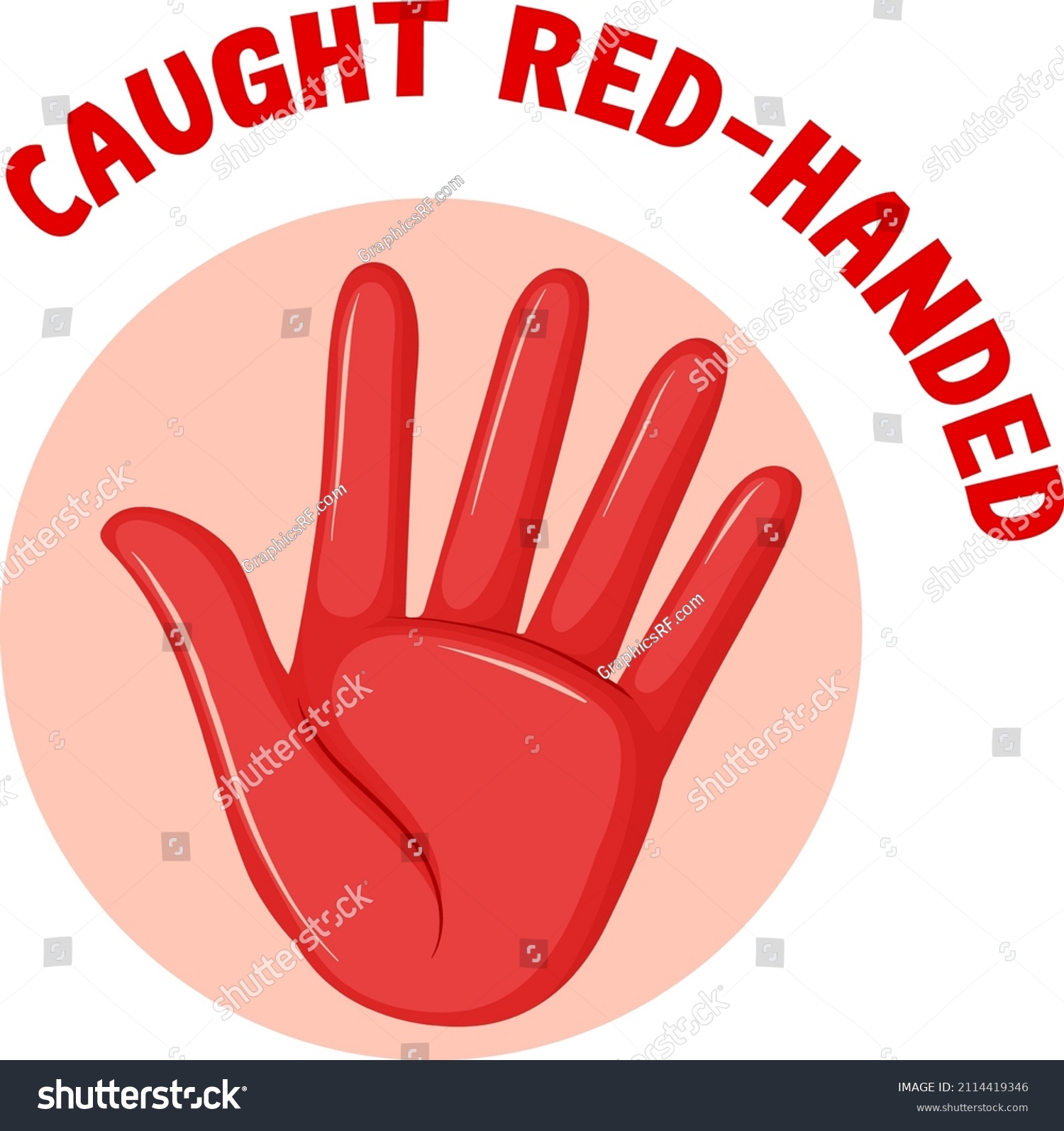 English Idiom With Caught Red-handed - Royalty Free Stock Vector ...