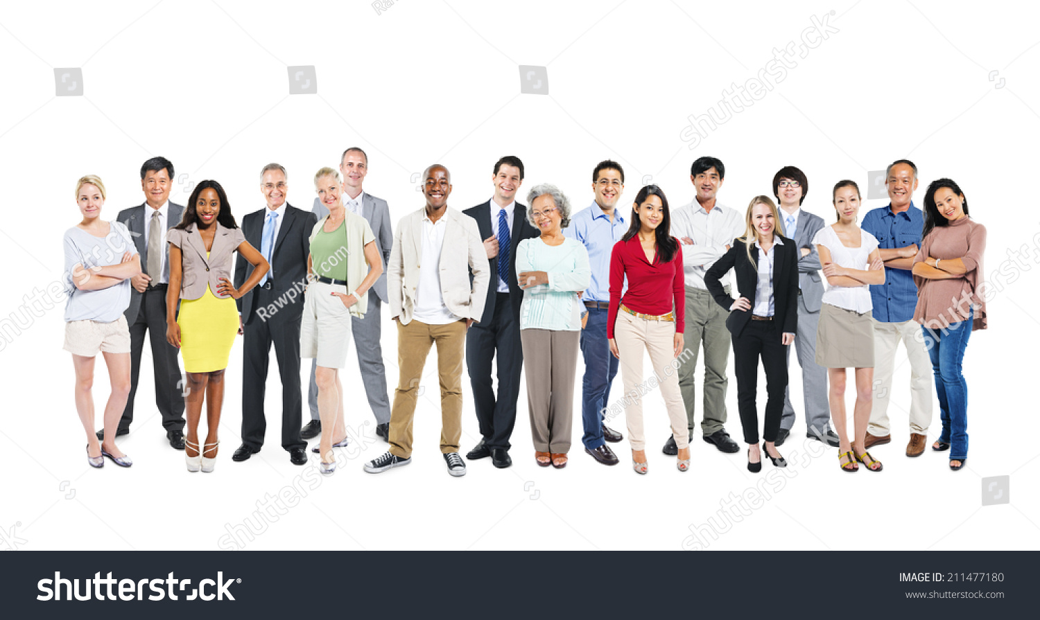 Group of multi-ethnic and diverse occupational people in a white background. #211477180