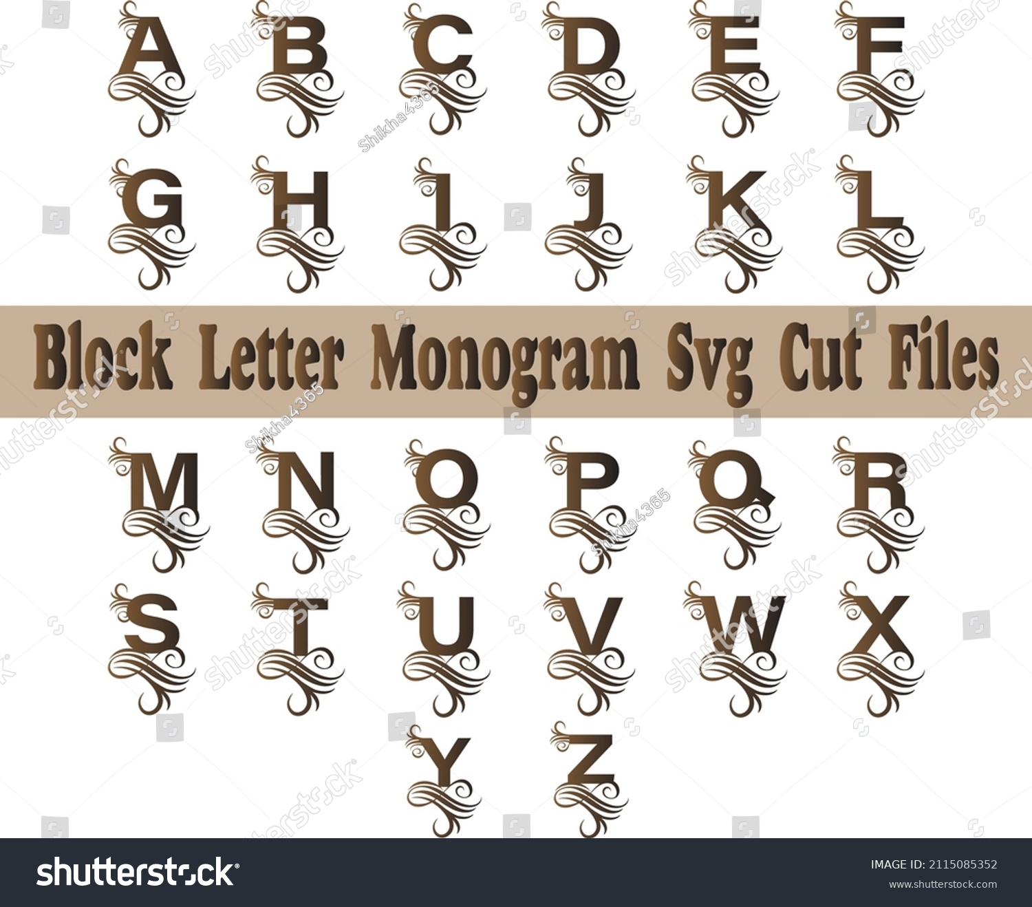 Block Letter Monogram Svg Bundle Block Letter Royalty Free Stock