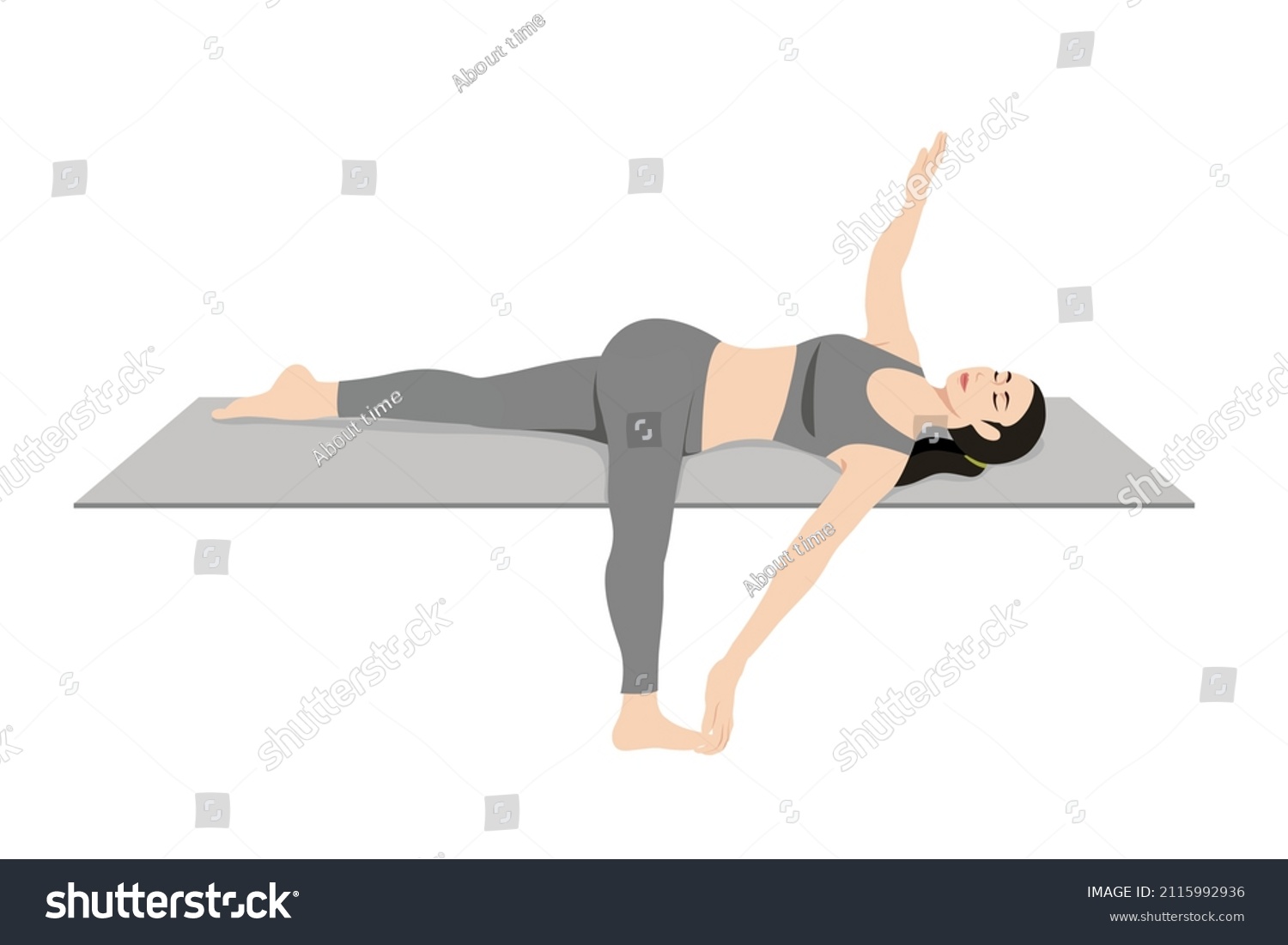 Revolved Reclined Big Toe Pose. Beautiful girl - Royalty Free Stock ...