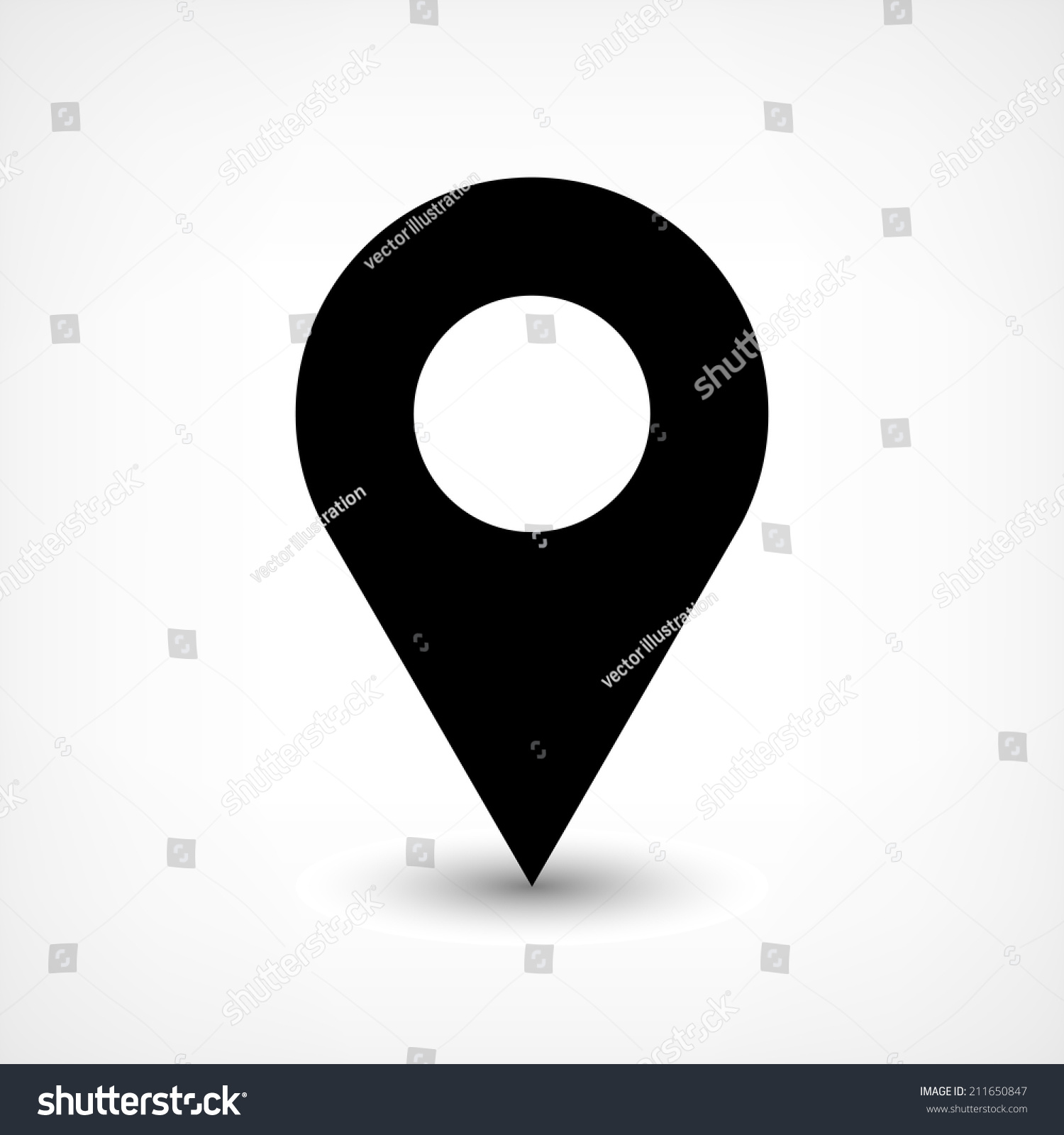 16 Map Pins Sign Location Icon With Ellipse Gray Royalty Free Stock