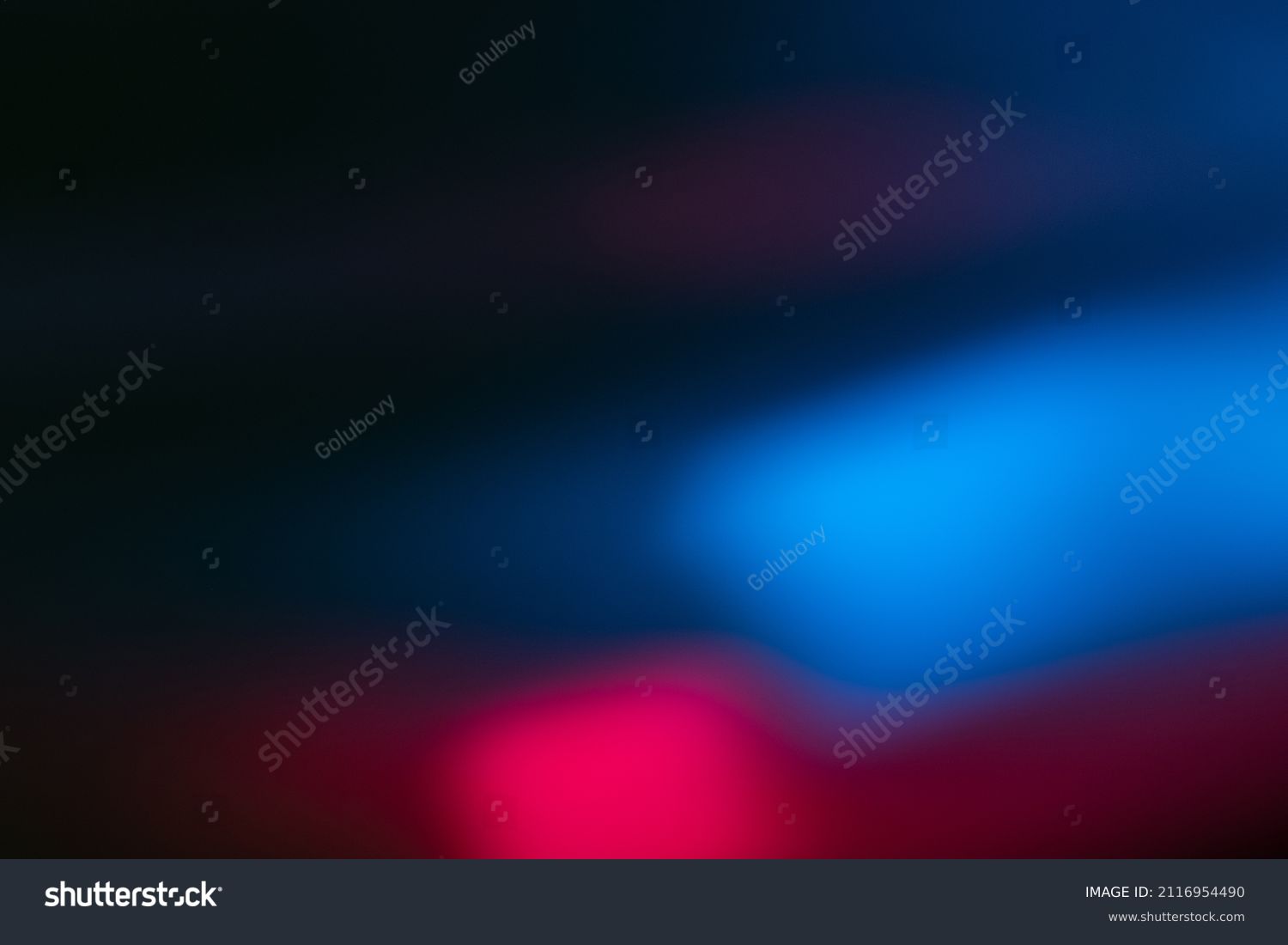 Neon blur glow. Color light overlay. Disco illumination. Defocused blue pink red ultraviolet radiance soft texture on dark black abstract empty space background. #2116954490
