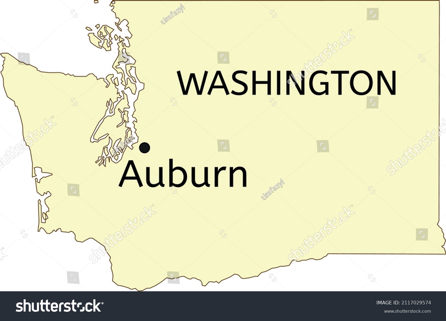 Auburn city location on Washington state map - Royalty Free Stock ...