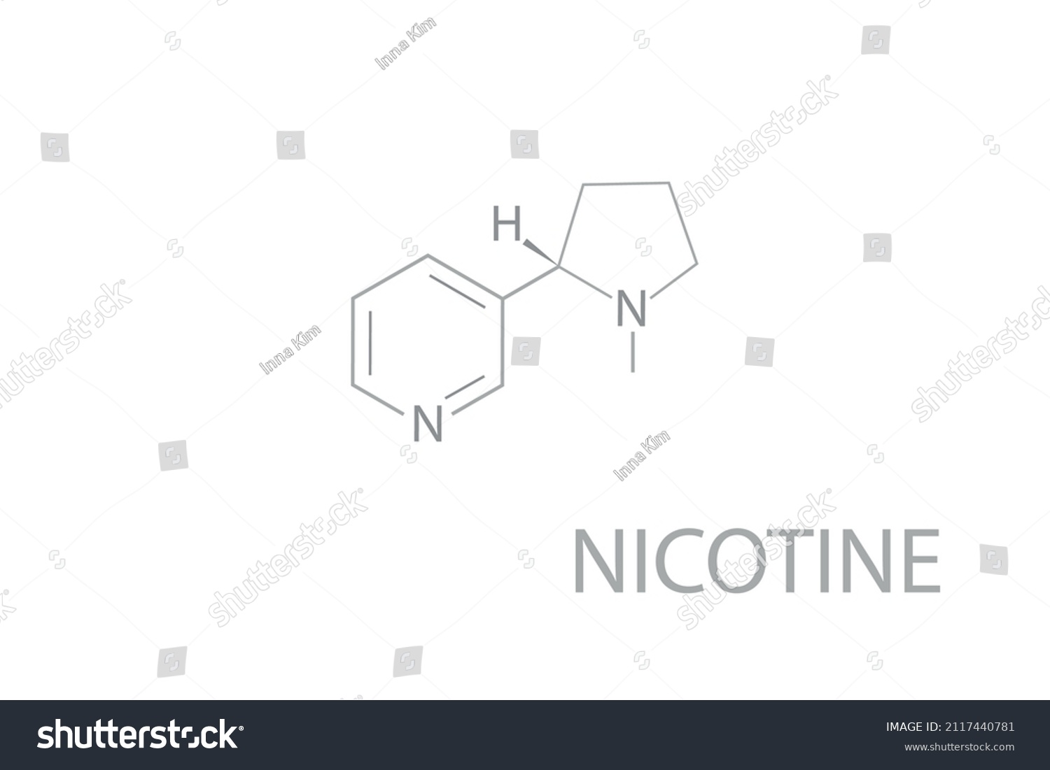 Nicotine chemical molecular skeletal formula. - Royalty Free Stock ...