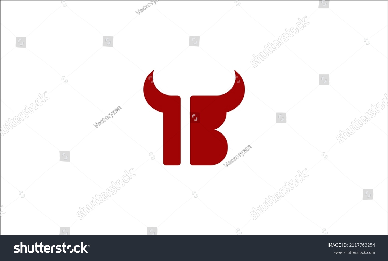 Letter B Bull Logo Design Vector Illustration - Royalty Free Stock ...