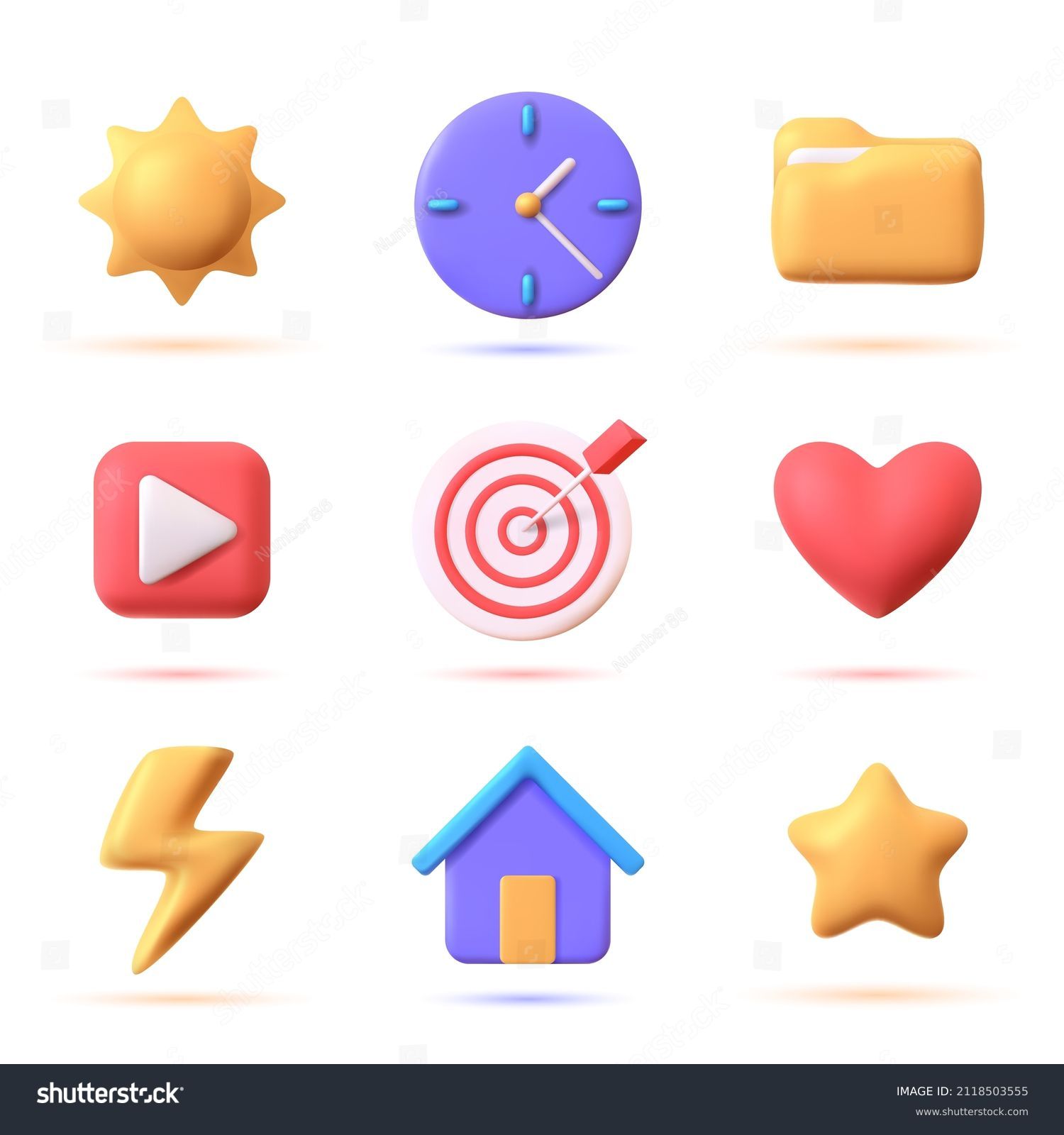 Vector 3d icons set in a minimalistic style for the interface of applications and web pages. Ui design. #2118503555