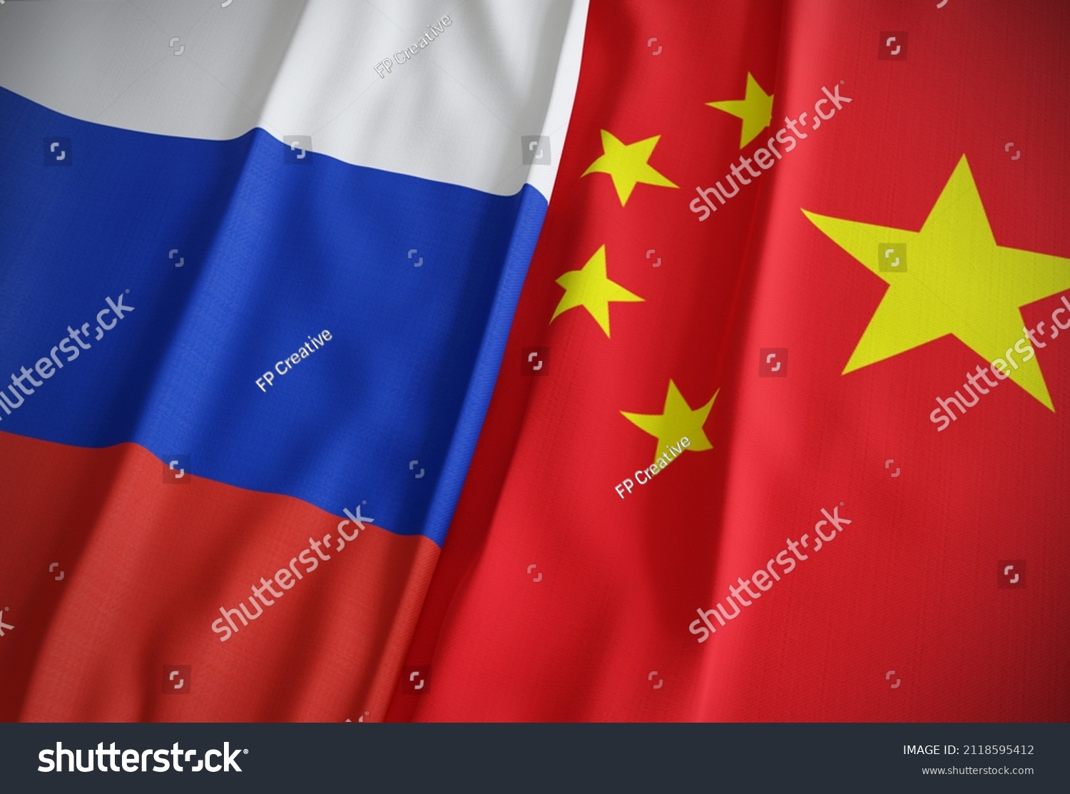Flag of Russia and China #2118595412