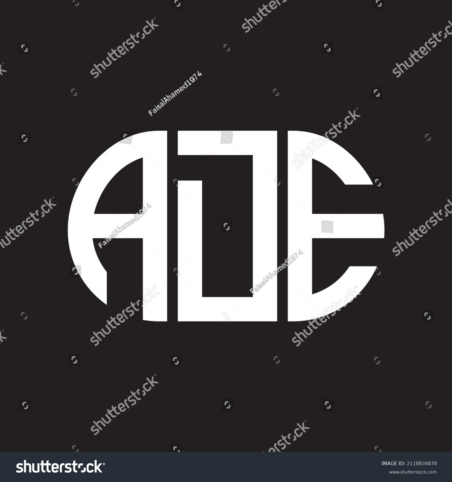 ADE letter logo design on black background. ADE - Royalty Free Stock ...