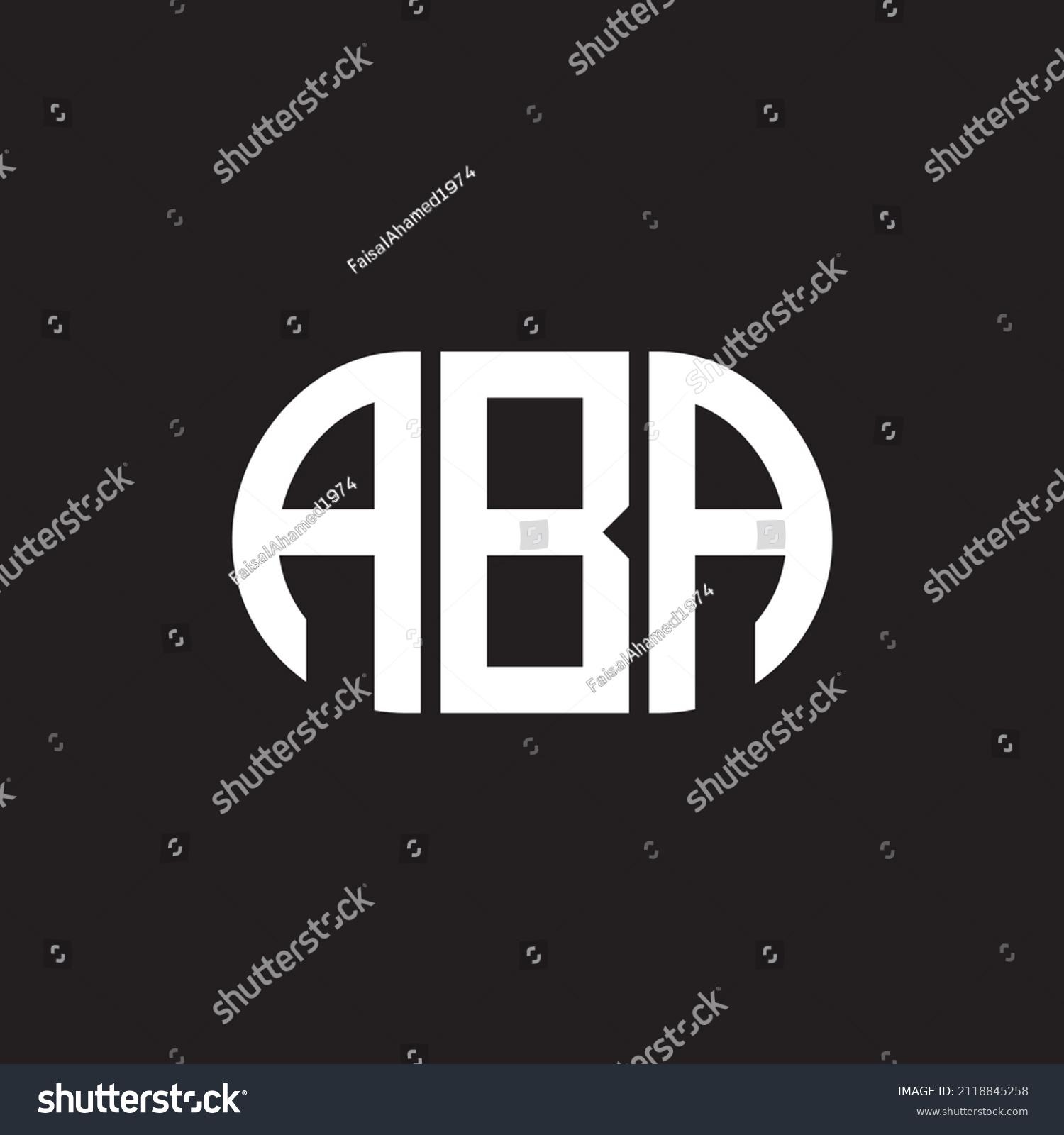 ABA letter logo design on black background. ABA - Royalty Free Stock ...