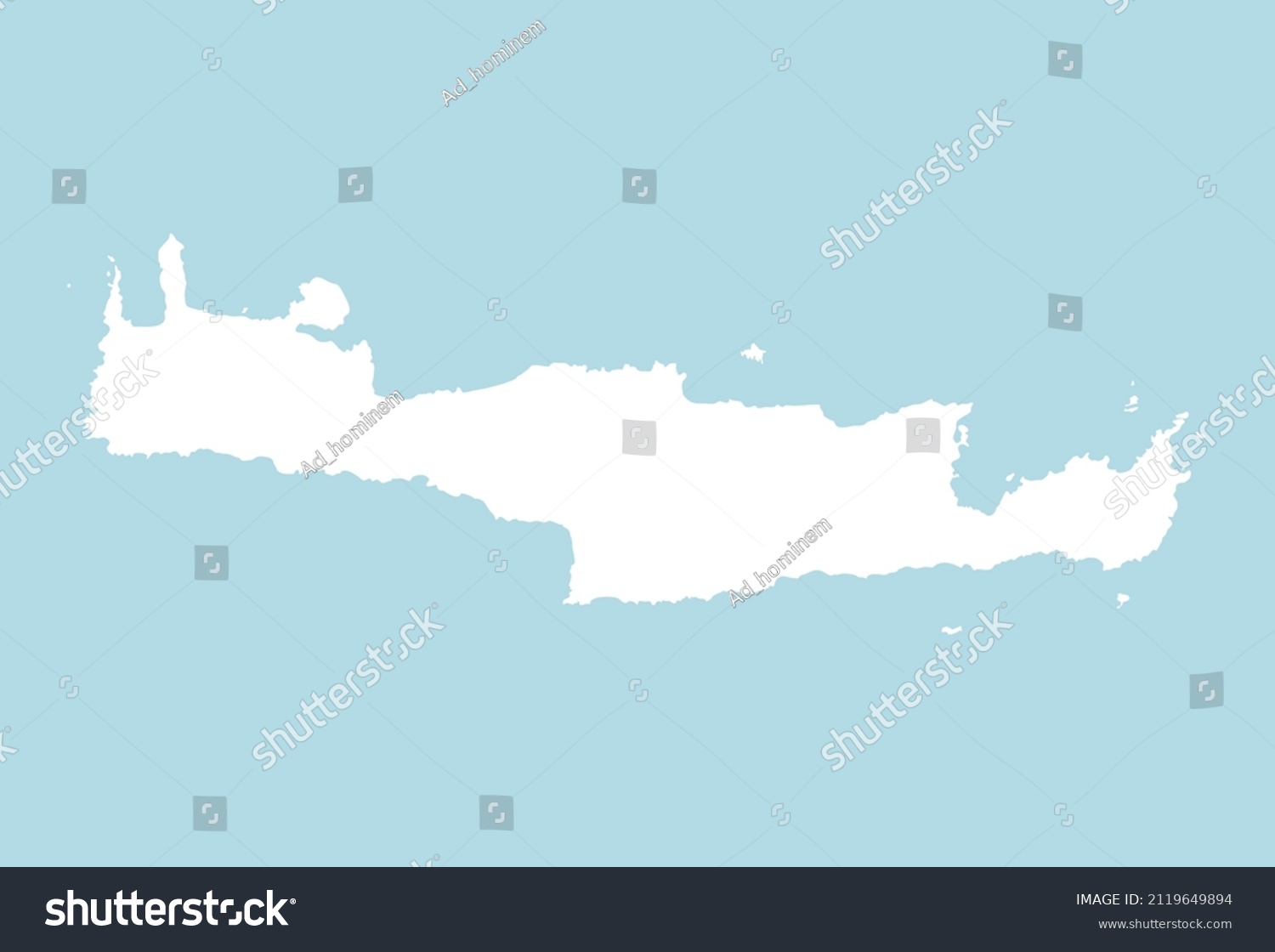 Outline isolated map of Crete - Royalty Free Stock Vector 2119649894 ...