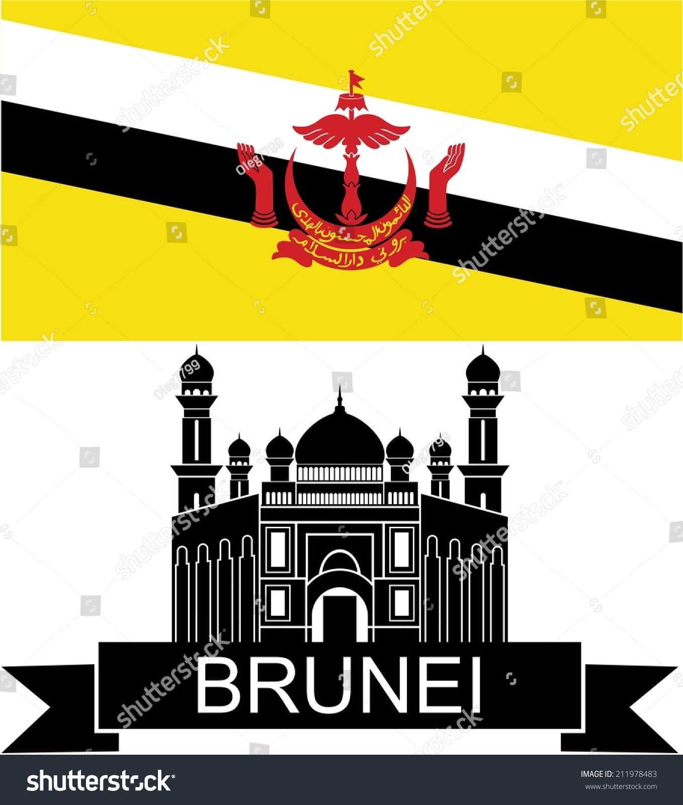 Brunei Vector Illustration Royalty Free Stock Vector 211978483 4630