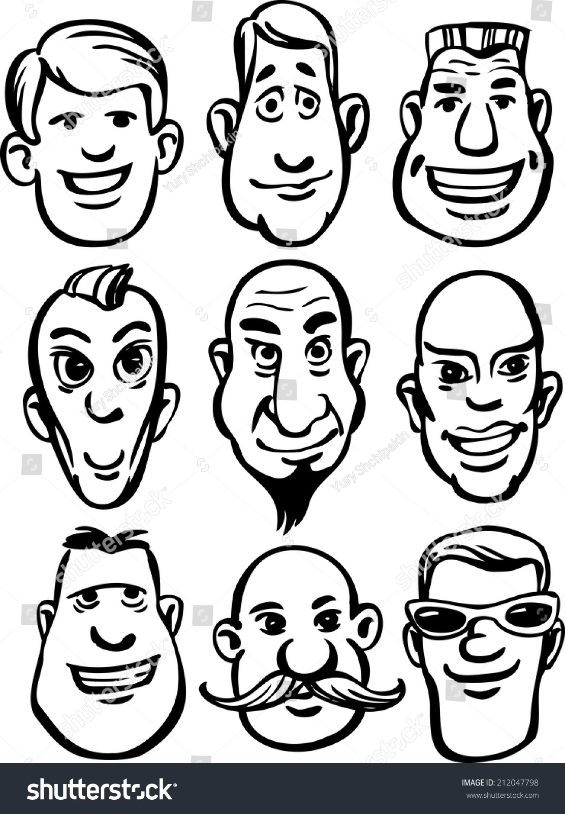 Whiteboard Drawing Cartoon Men Faces Royalty Free Stock Photo Avopix Com