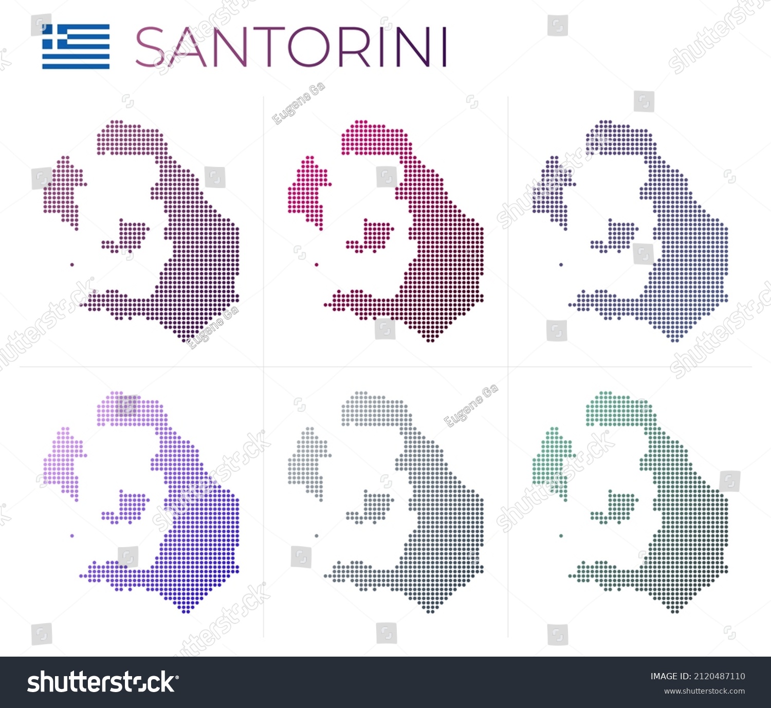 Santorini dotted map set. Map of Santorini in - Royalty Free Stock ...