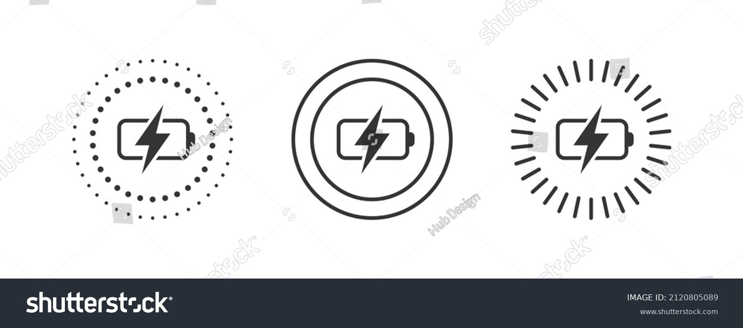 Wireless charger concept. Wireless charging icons. Phone charge simple signs. Vector illustration #2120805089