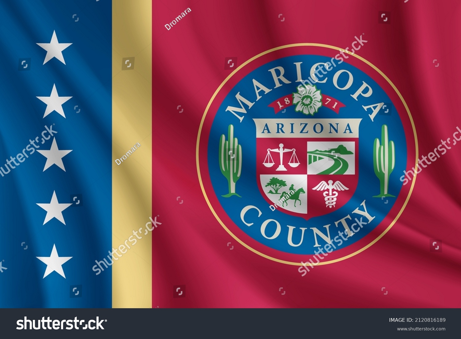 Flag of Maricopa County, Arizona, USA. Realistic - Royalty Free Stock ...